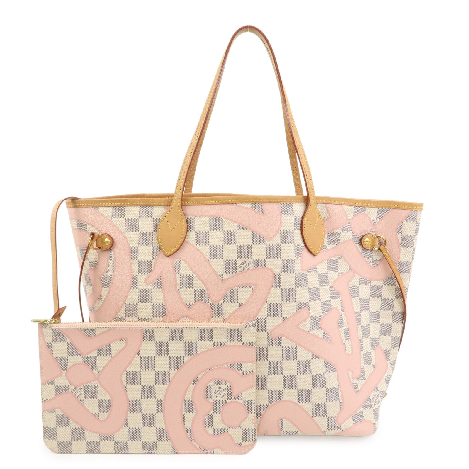 Louis Vuitton Damier Azur Tahiti Neverfull MM Bag & Pouch N41050