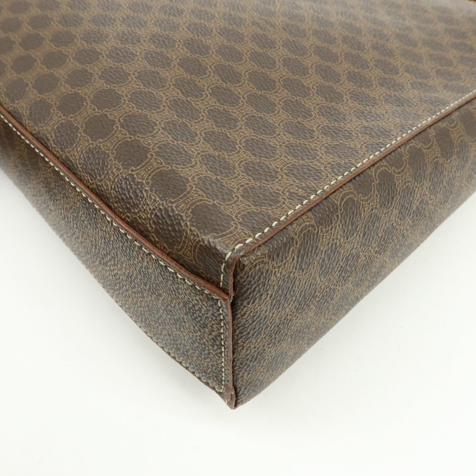 CELINE Macadam PVC Leather Shoulder Bag Brown