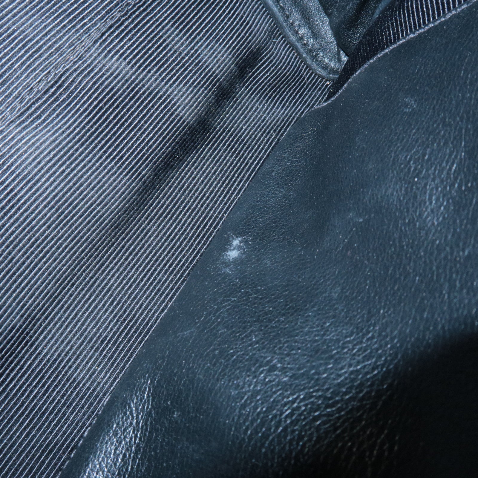 PRADA Leather 2Way Bag Shoulder Hand Bag Black Gold Used