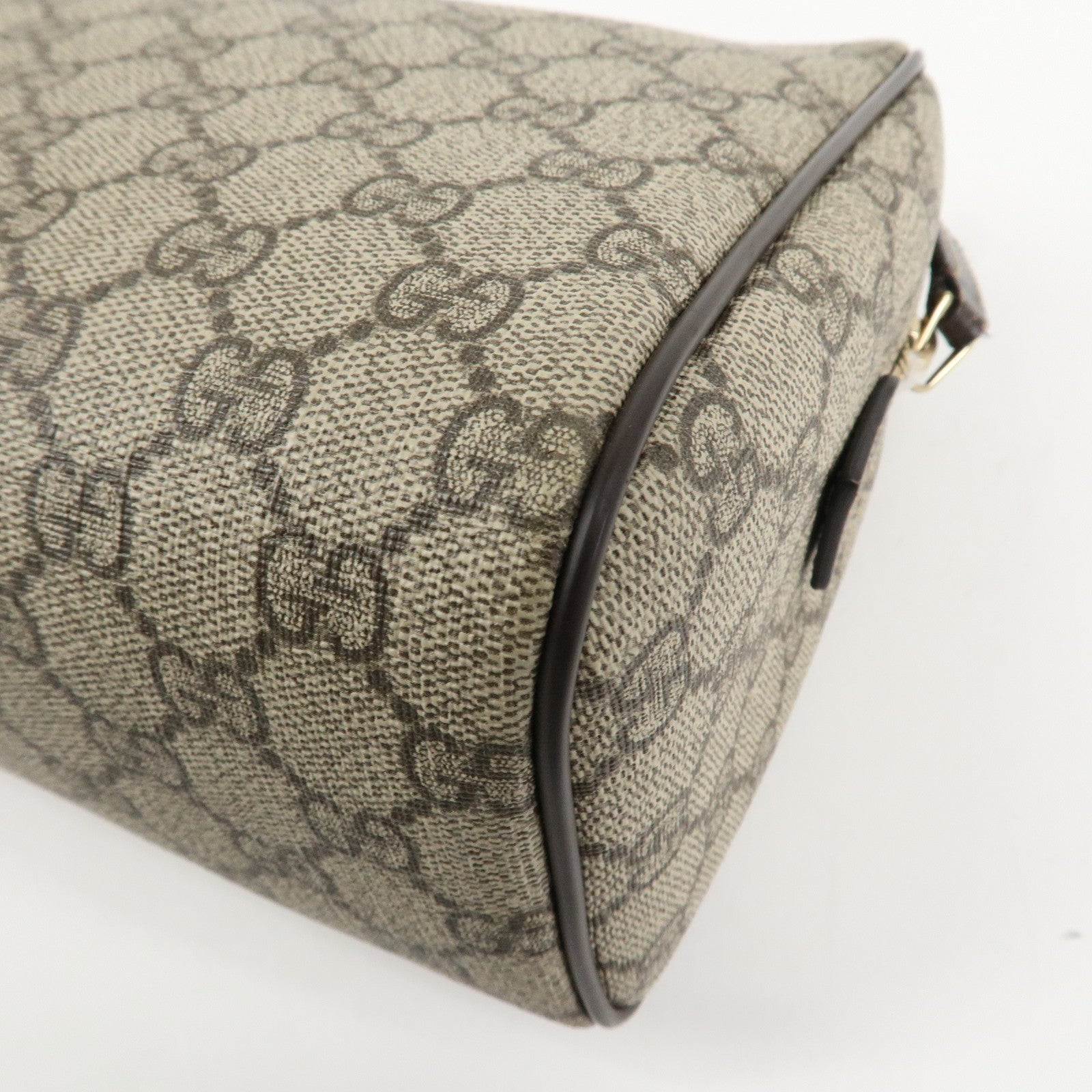 GUCCI GG Supreme Leather Clutch Bag Pouch Beige 189818 Used