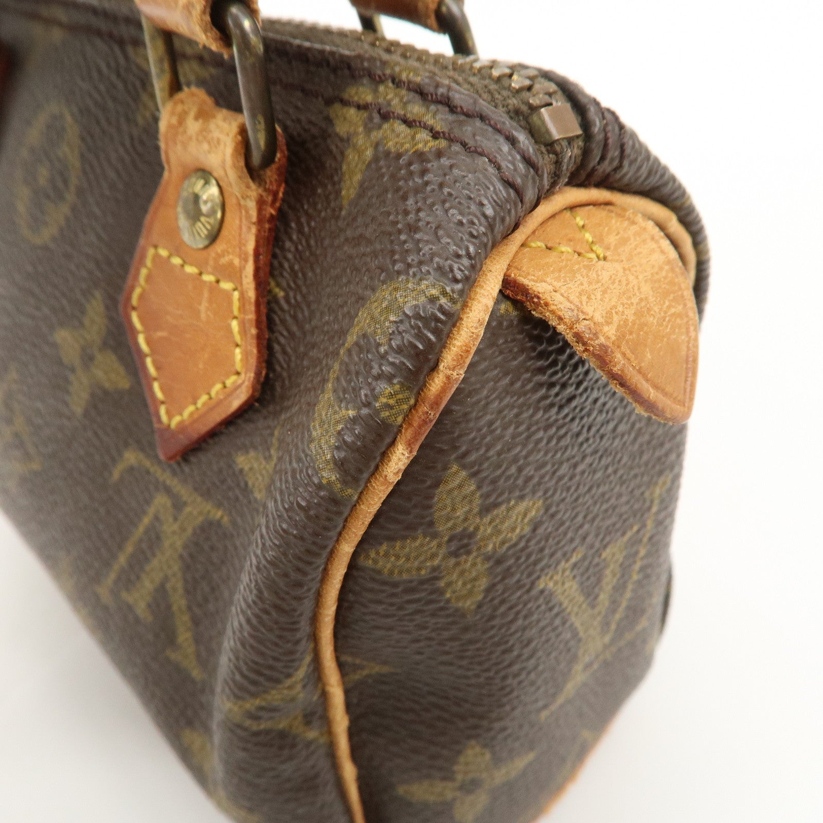 Louis Vuitton Monogram Mini Speedy Hand Bag Boston Bag Brown M41534