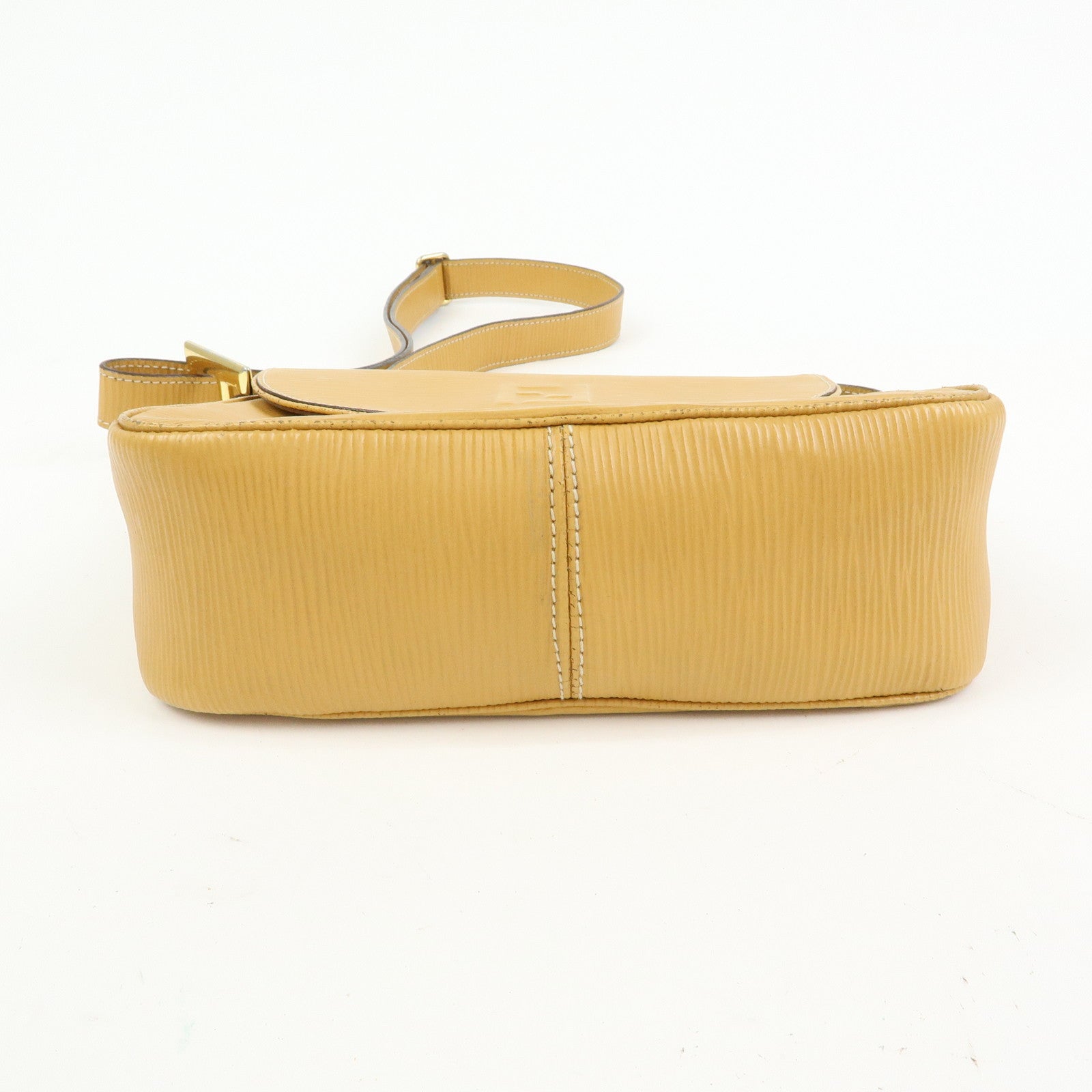 FENDI Logo Leather Shoulder Bag Crossbody Bag Yellow