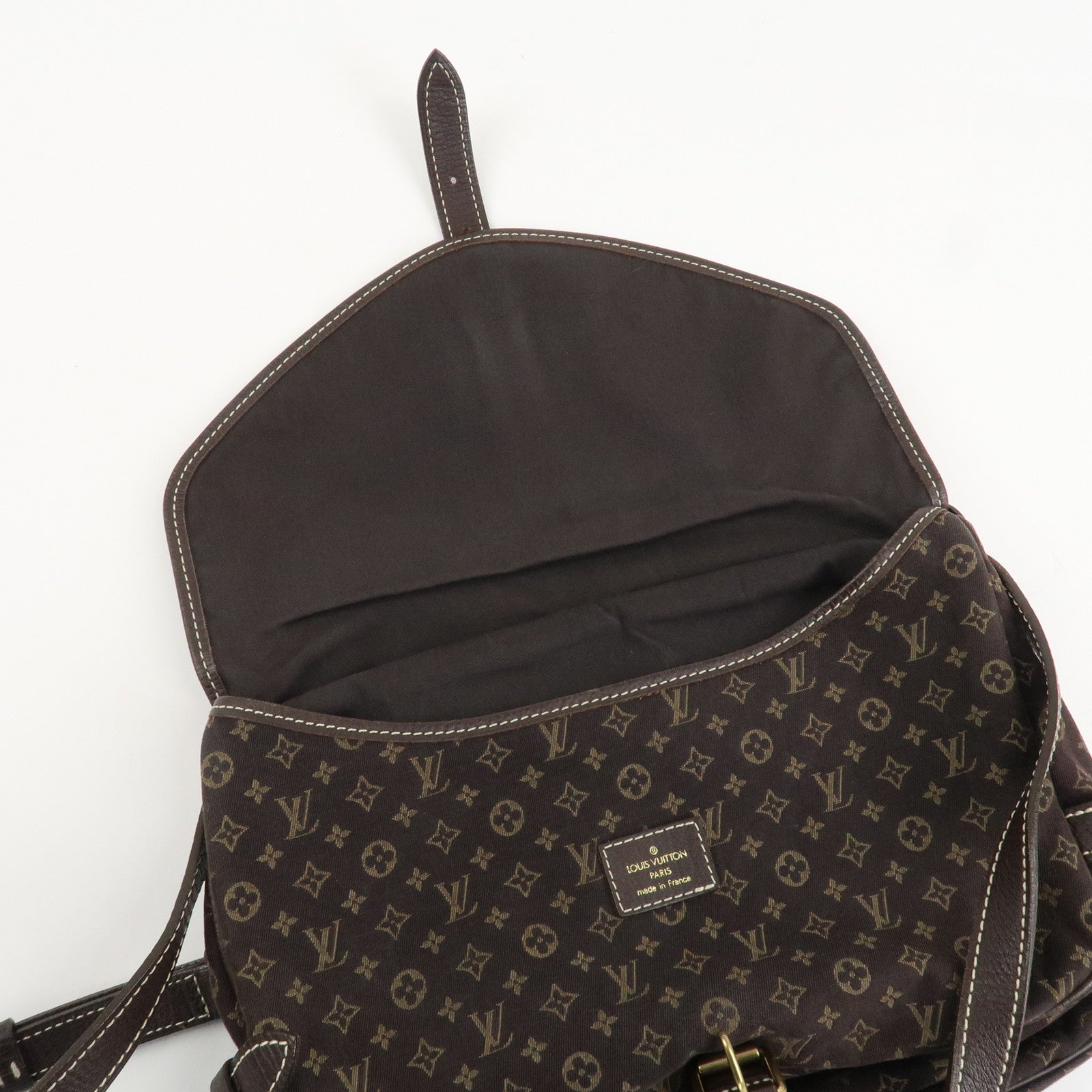 Louis Vuitton Monogram Mini Lin Saumur 30 Shoulder Bag Brown M95227 Used