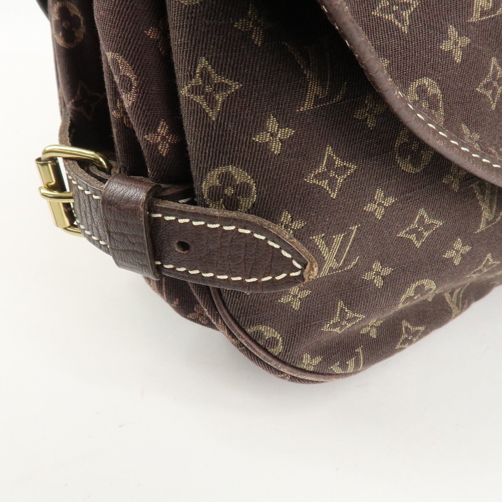 Louis Vuitton Monogram Mini Lin Saumur 30 Ebene Brown M95227 Used