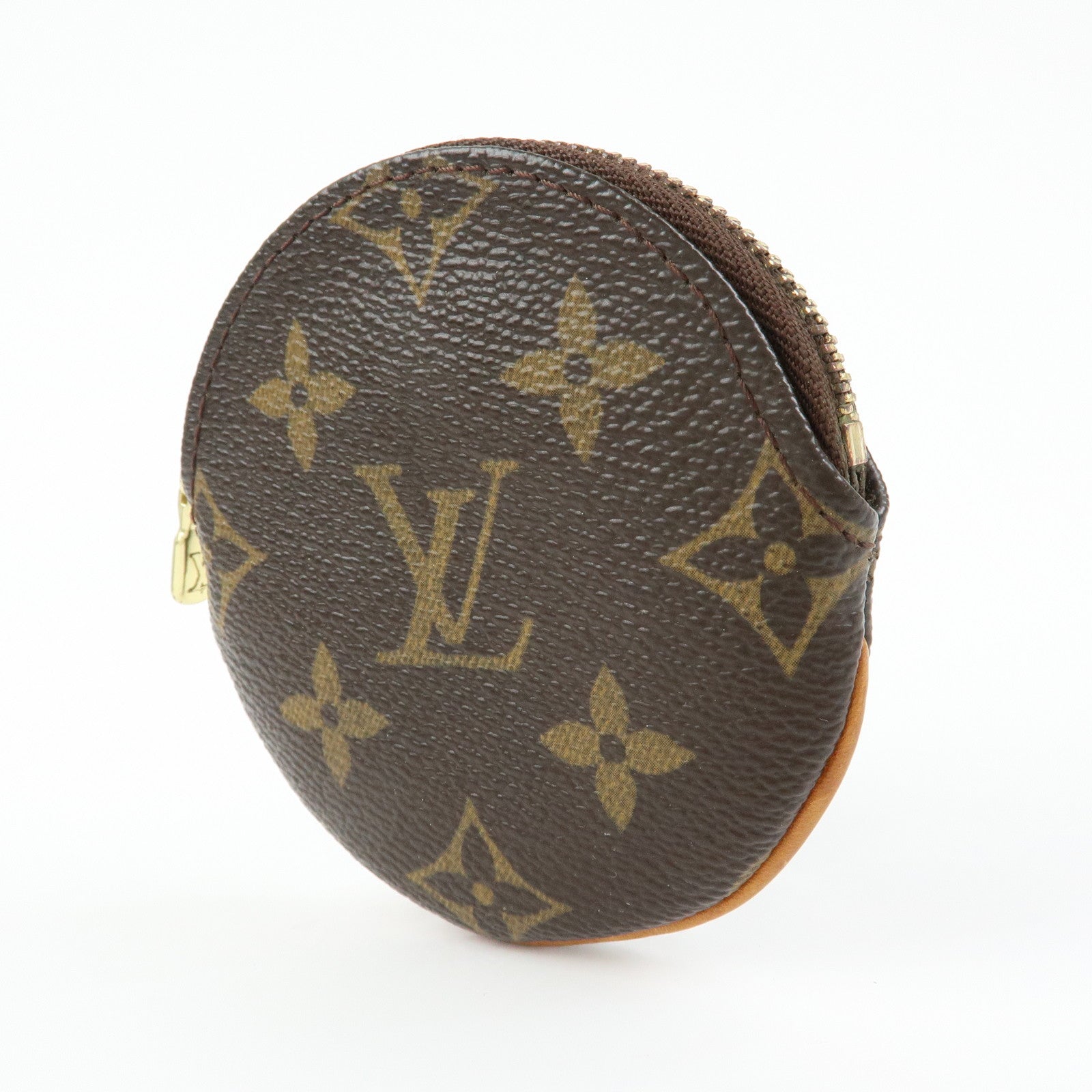 Louis Vuitton Monogram Porte Monnaie Rond Coin Case Brown M61926