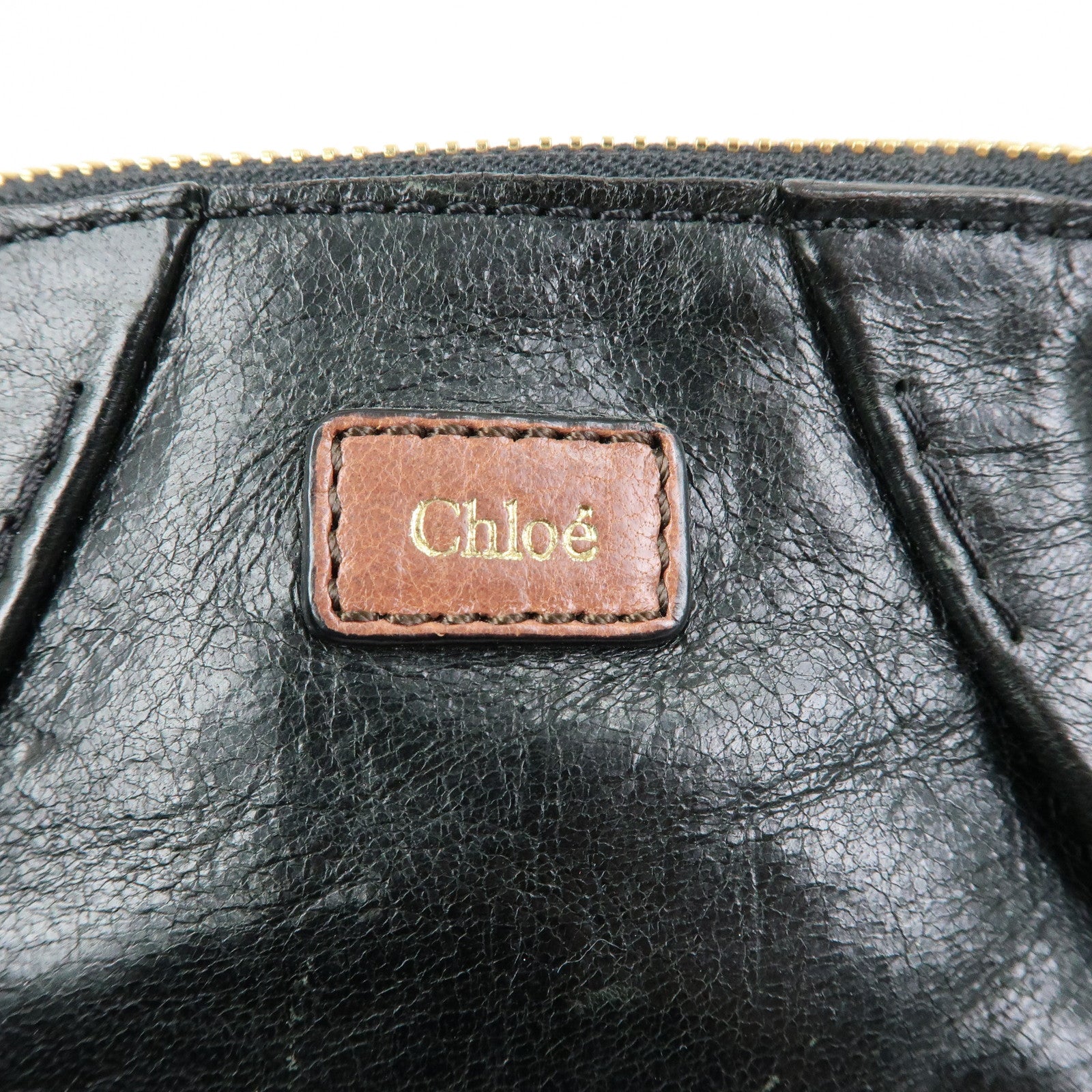 Chloe Leather 2Way Bag Mini Shoulder Crossbody Bag Clutch Bag Black