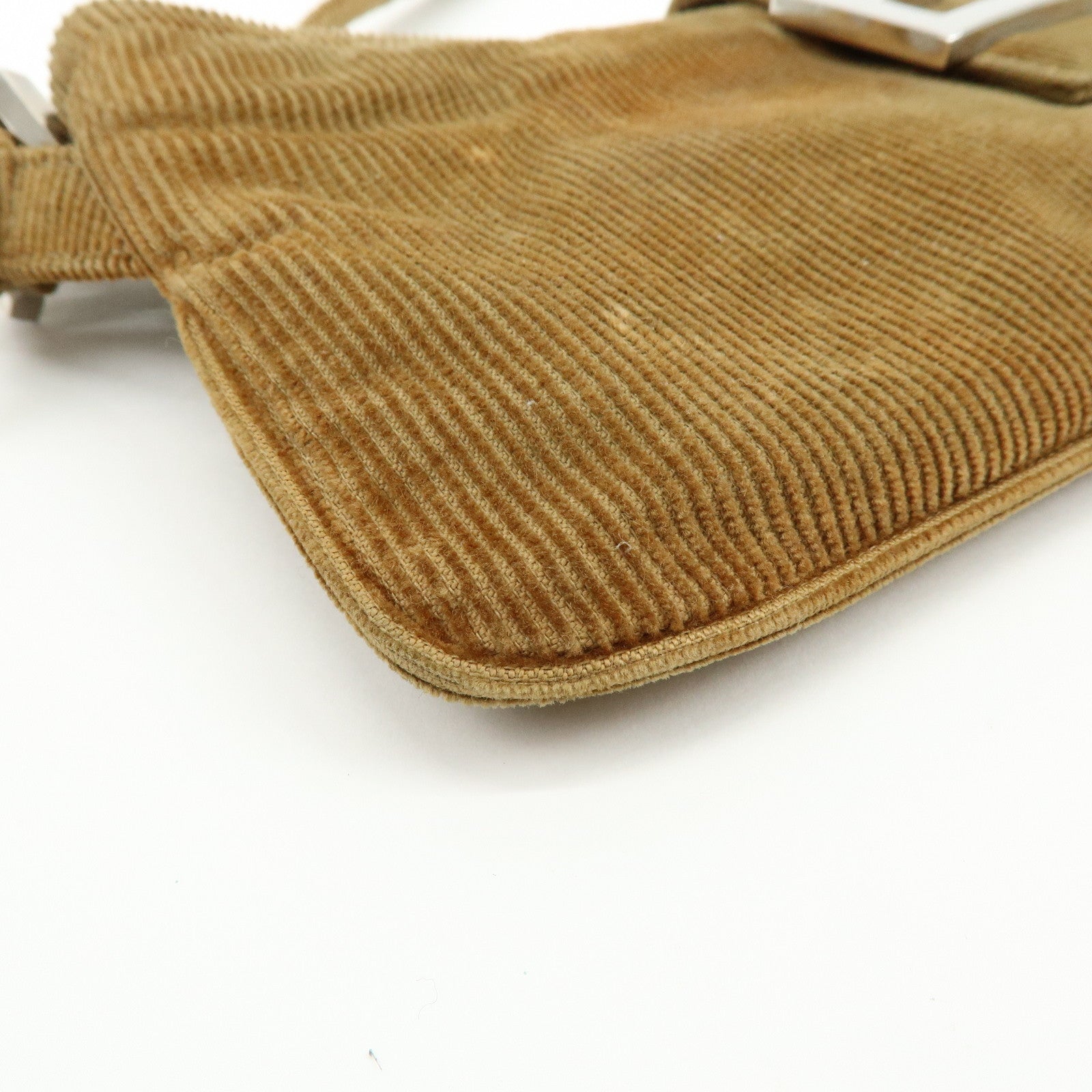 FENDI Corduroy Shoulder Bag Crossbody Bag Brown 26685