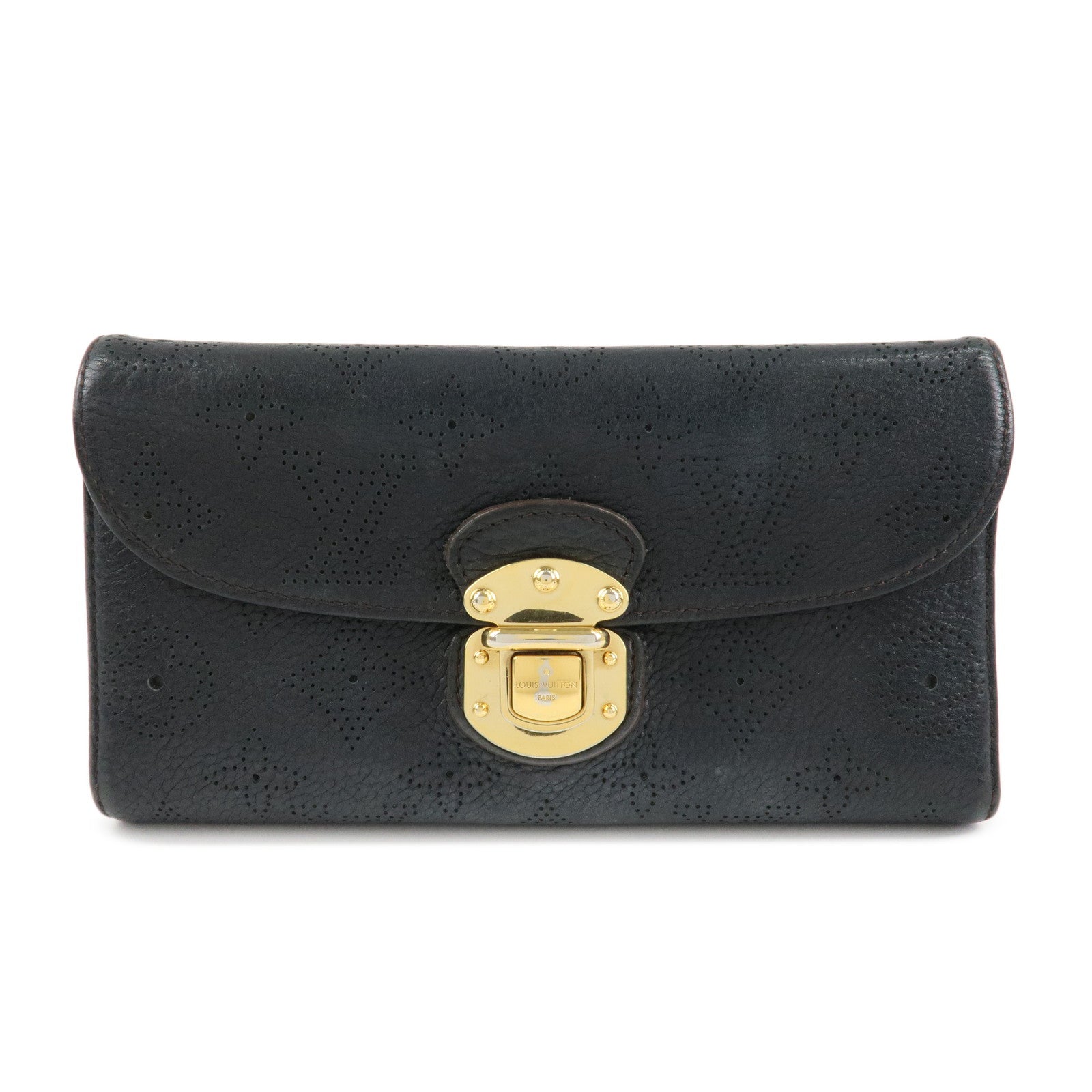 Louis Vuitton Monogram Mahina Portefeuilles Amelia Wallet  Noir M95549 Used