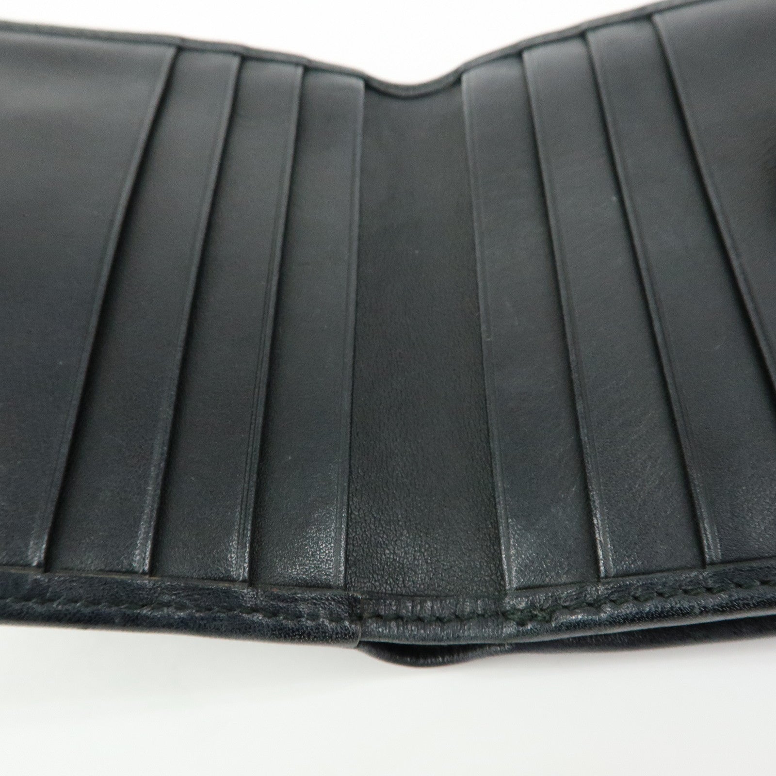 Christian Dior Cannage Lamb Skin Bi-fold Compact Wallet Black
