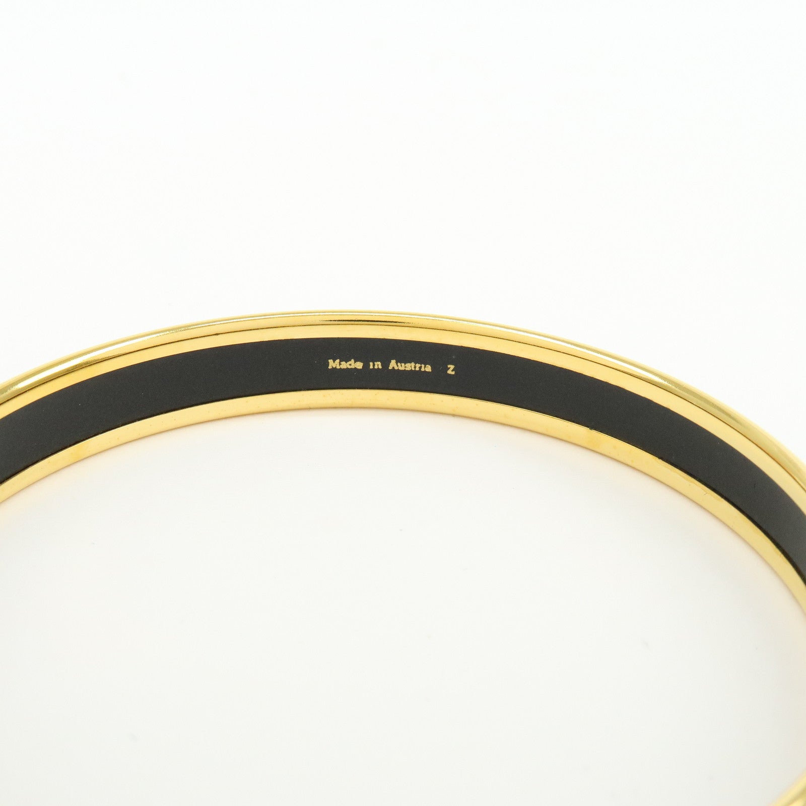 HERMES Email PM Bangle Gold Plated Bracelet Green Red