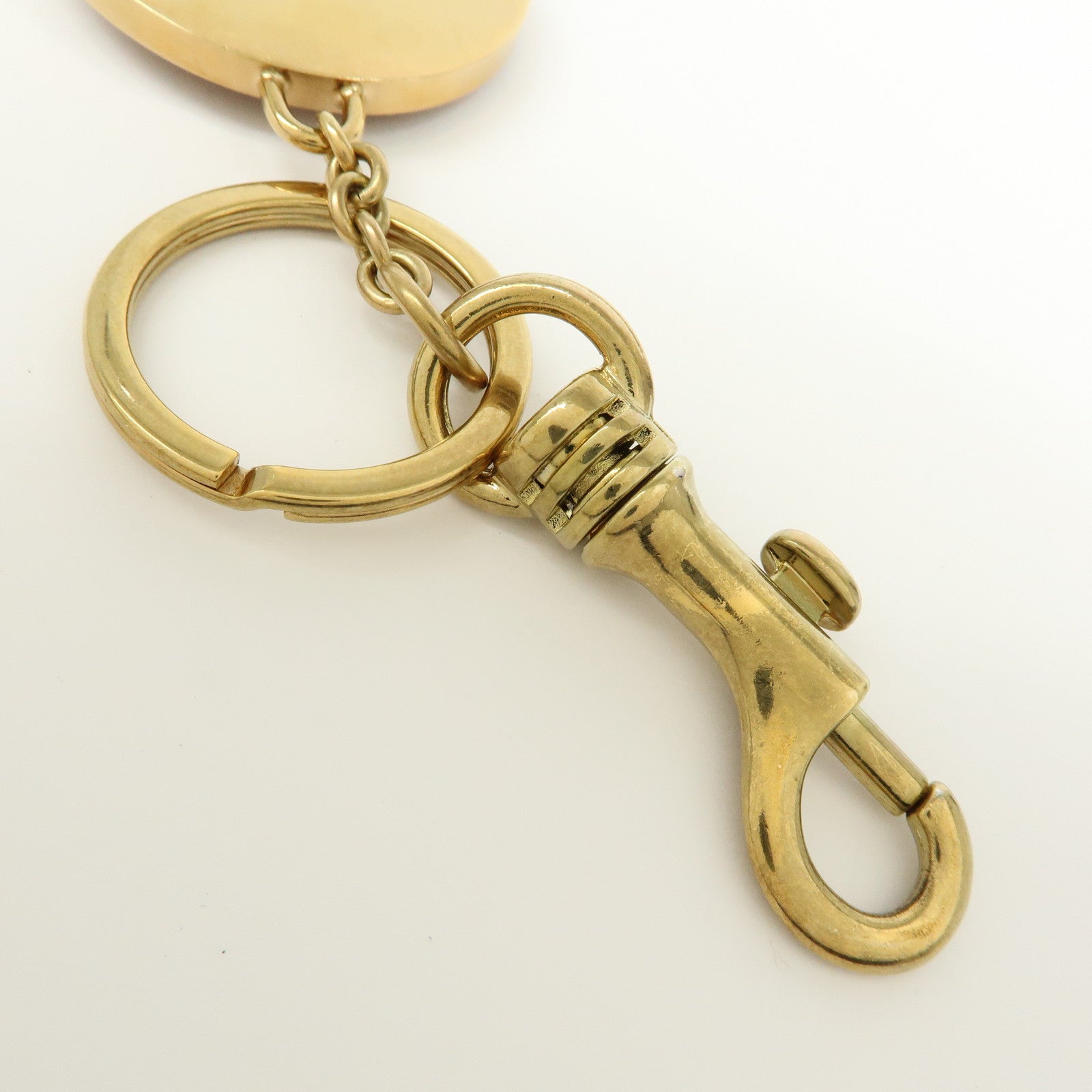 Chloe Leather Color Stone Bag Charm Key Charm Key Chain Brown