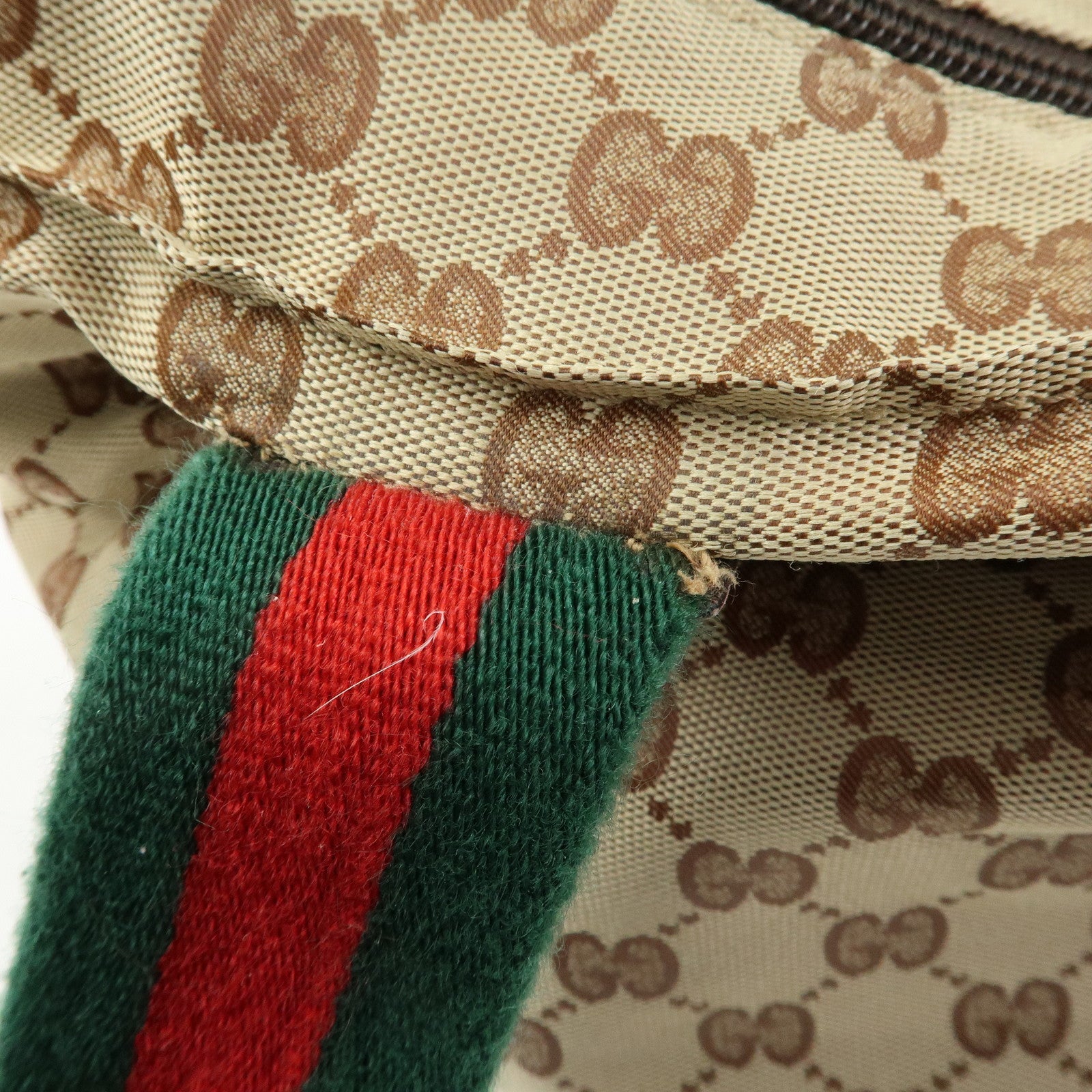 GUCCI Sherry GG Canvas Leather Tote Bag Hand Bag Beige Brown 131231
