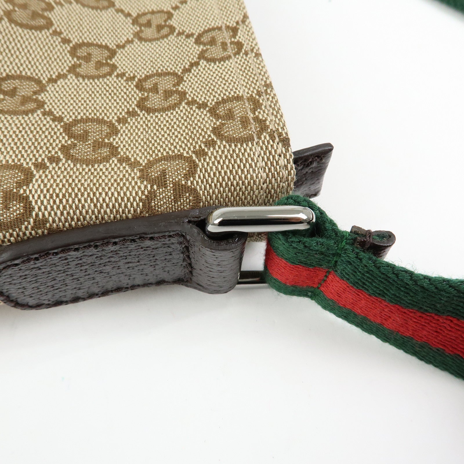 GUCCI Sherry GG Canvas Leather Shoulder Crossbody Bag Beige 189749