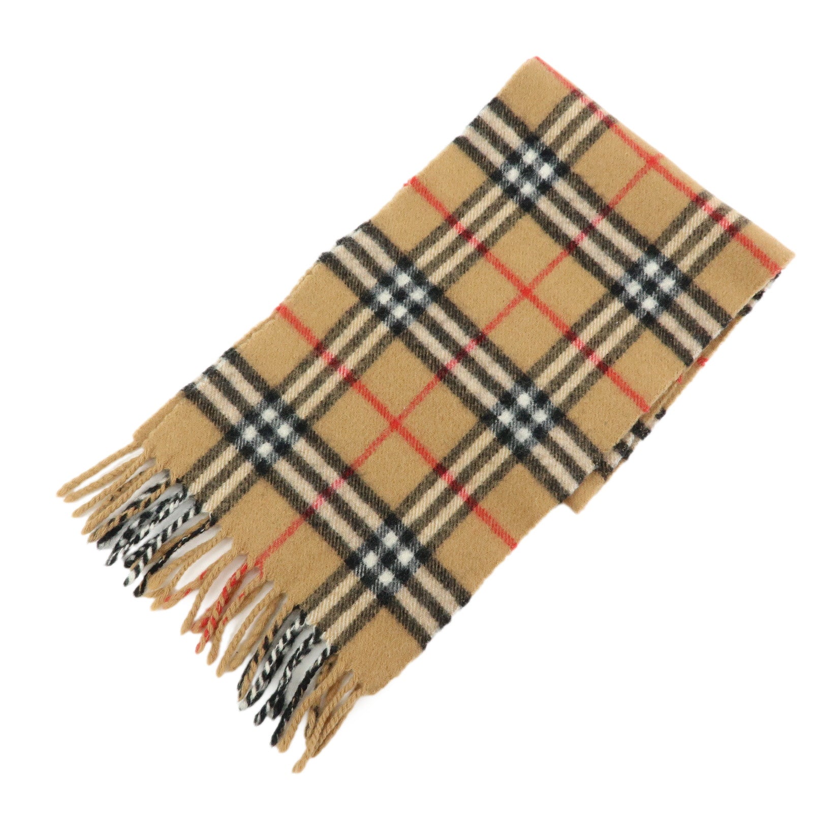 BURBERRY Nova Plaid Wool 100% Scarf Shawl Beige Black Red