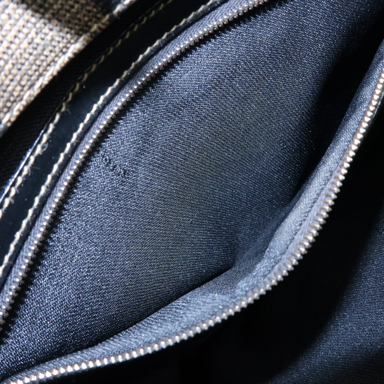 FENDI Pequin PVC Leather Tote Bag Shoulder Bag Black Brown 259980