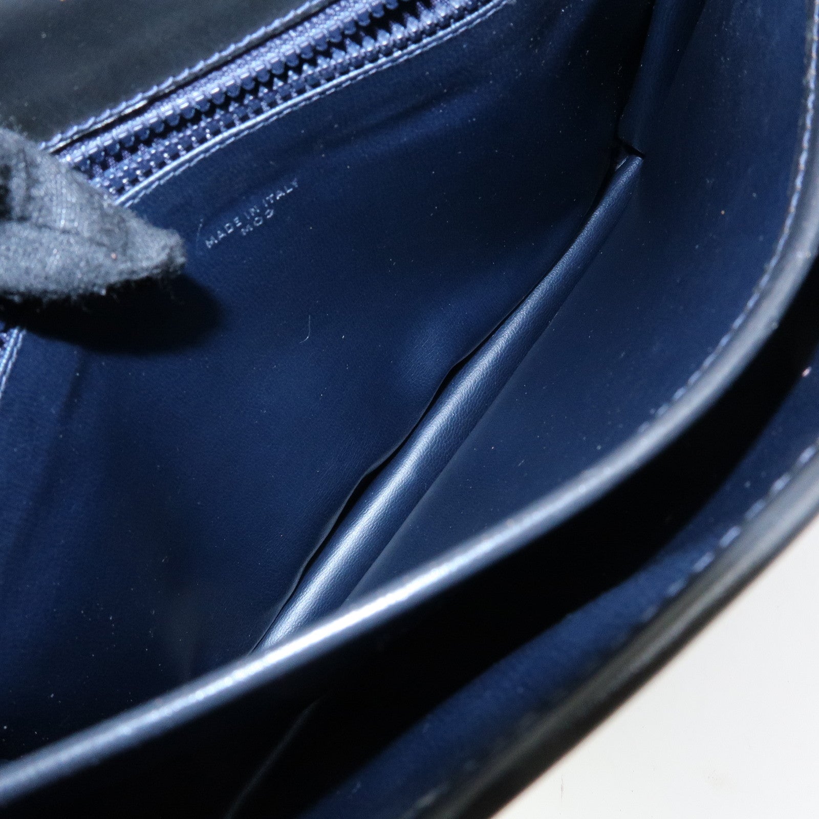 CELINE Macadam Suede Leather Shoulder Hand Bag Bag Navy