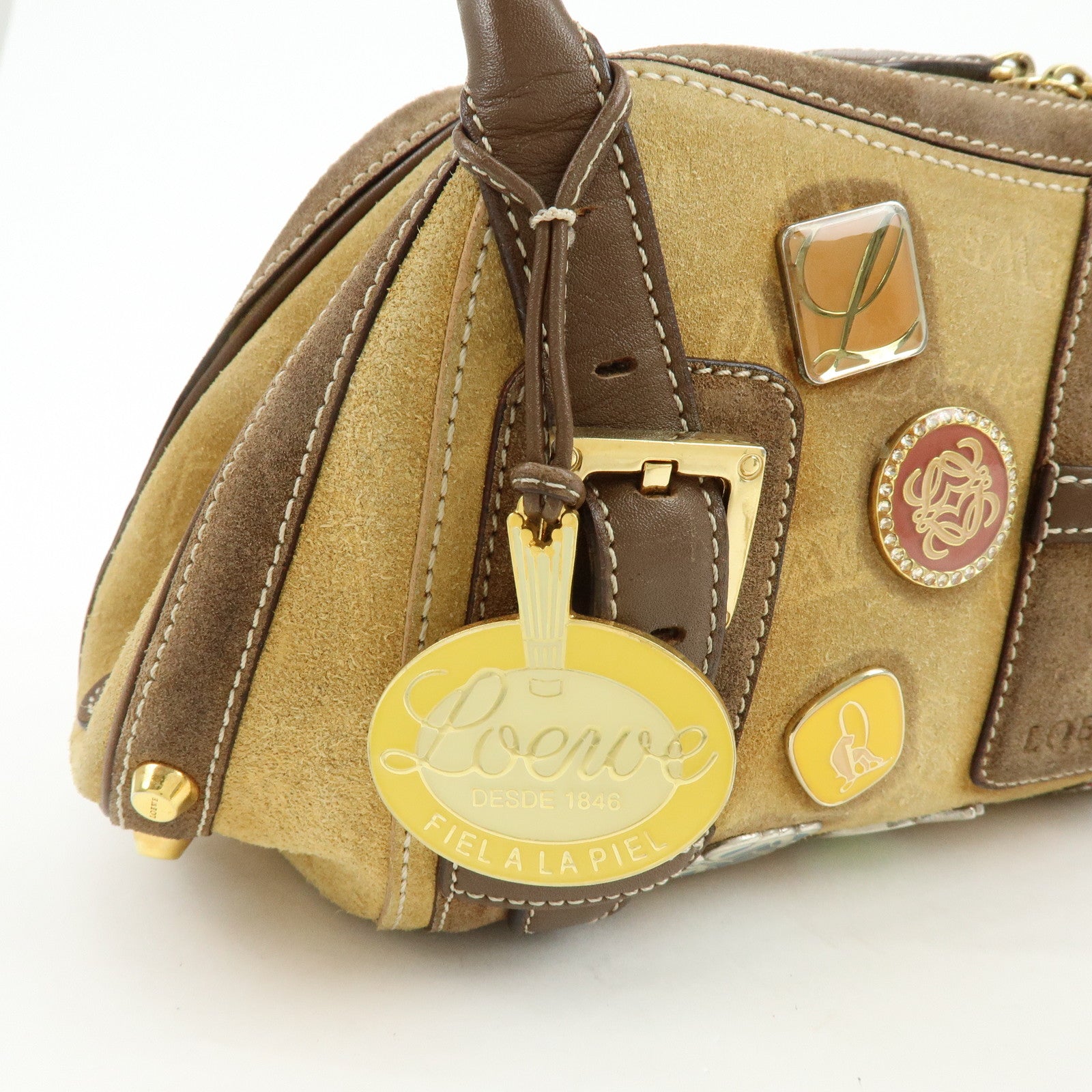 LOEWE Senda Suede Leather Shoulder Hand Bag 160ANIVERSARIO Brown