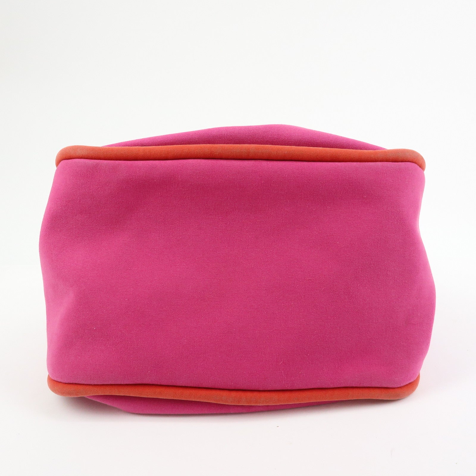 HERMES Sac Baguette GM Canvas Tote Bag Hand Bag Pink Red
