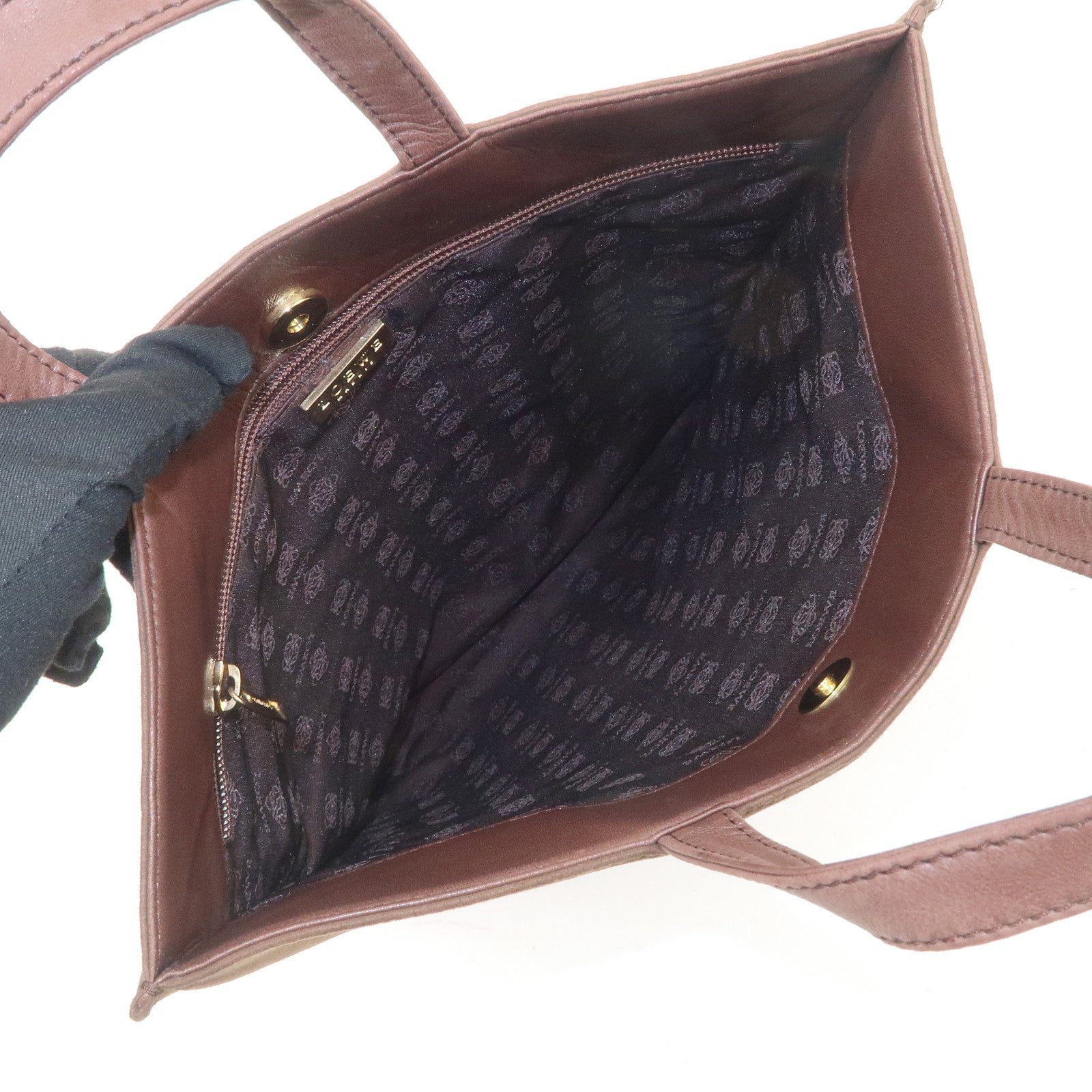 LOEWE Anagram Suede Tote Bag Hand Bag Brown