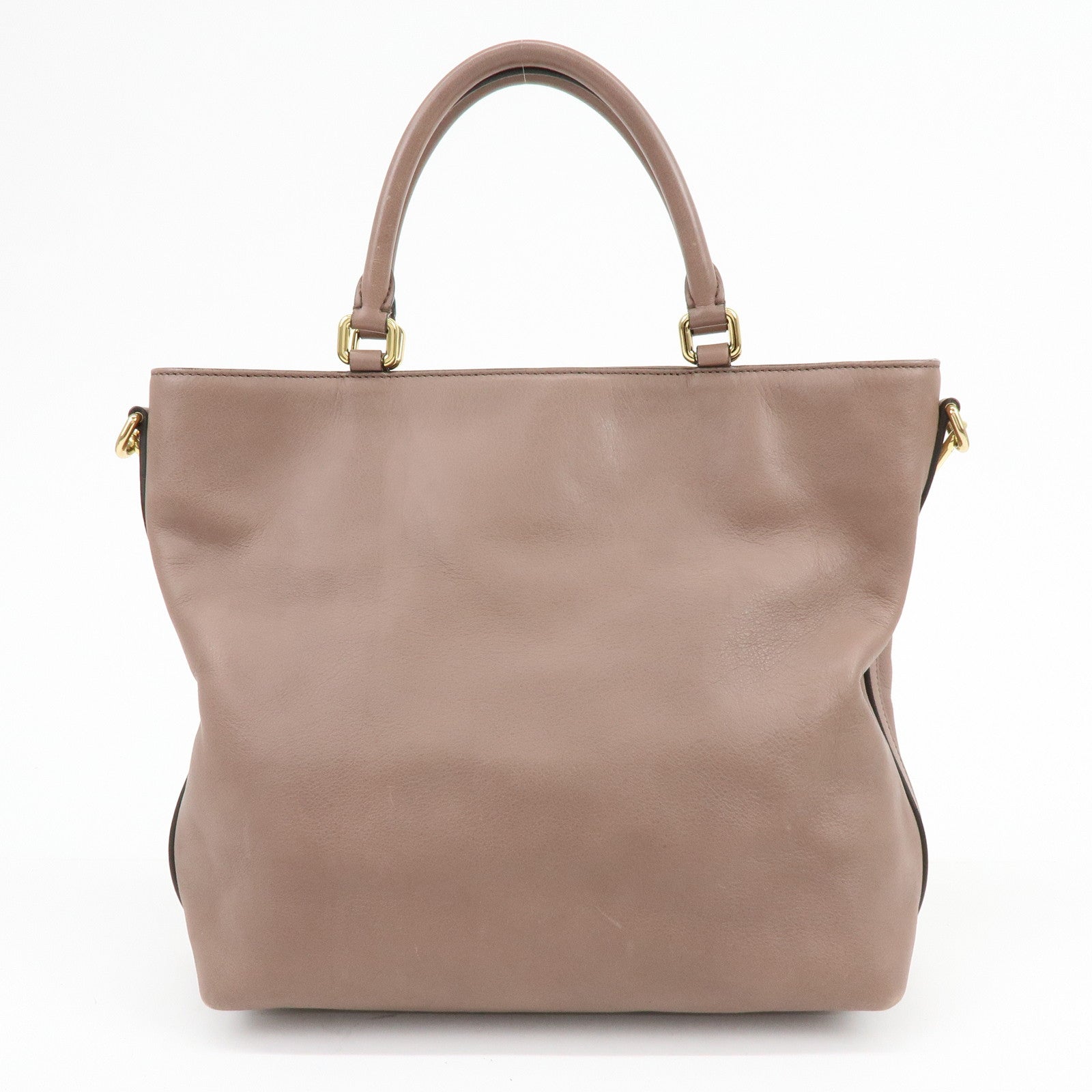 Dolce & Gabbana Leather 2Way Bag Hand Bag Shoulder Bag Brown