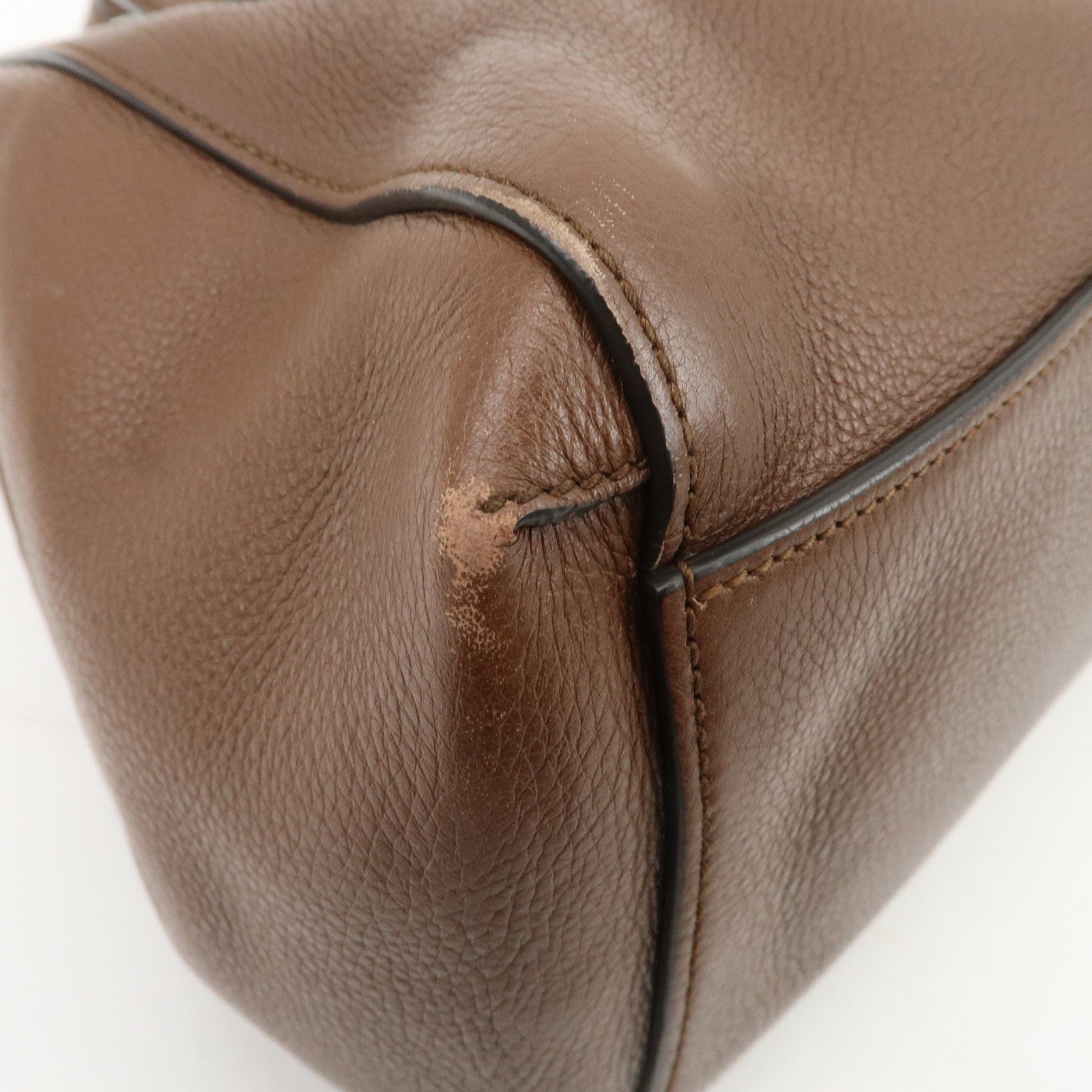 GUCCI Swing Leather Tote Bag Hand Bag Shoulder Bag Brown 354476