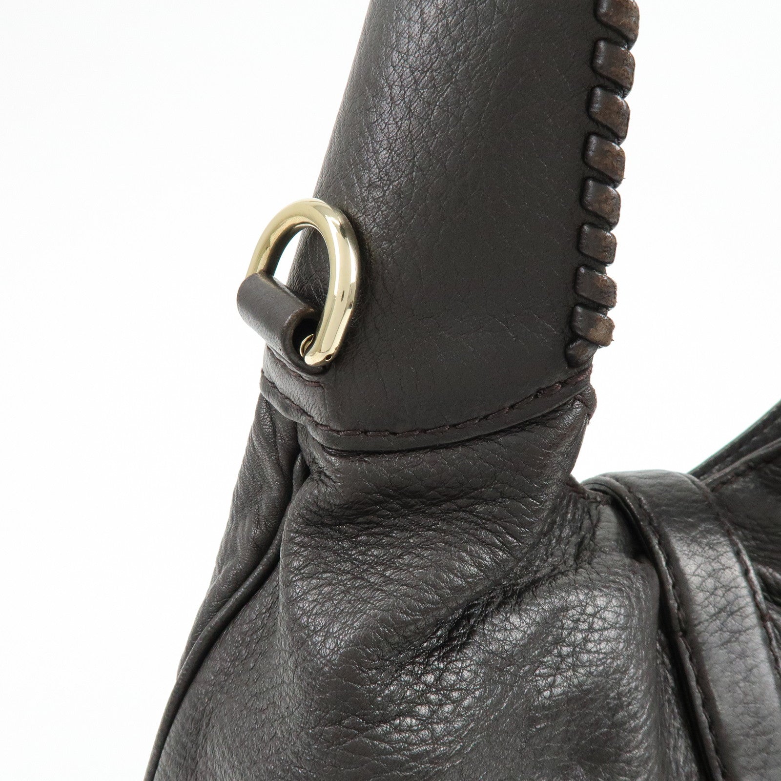 GUCCI New Jackie Leather 2Way Bag Shoulder Bag Dark Brown 219725