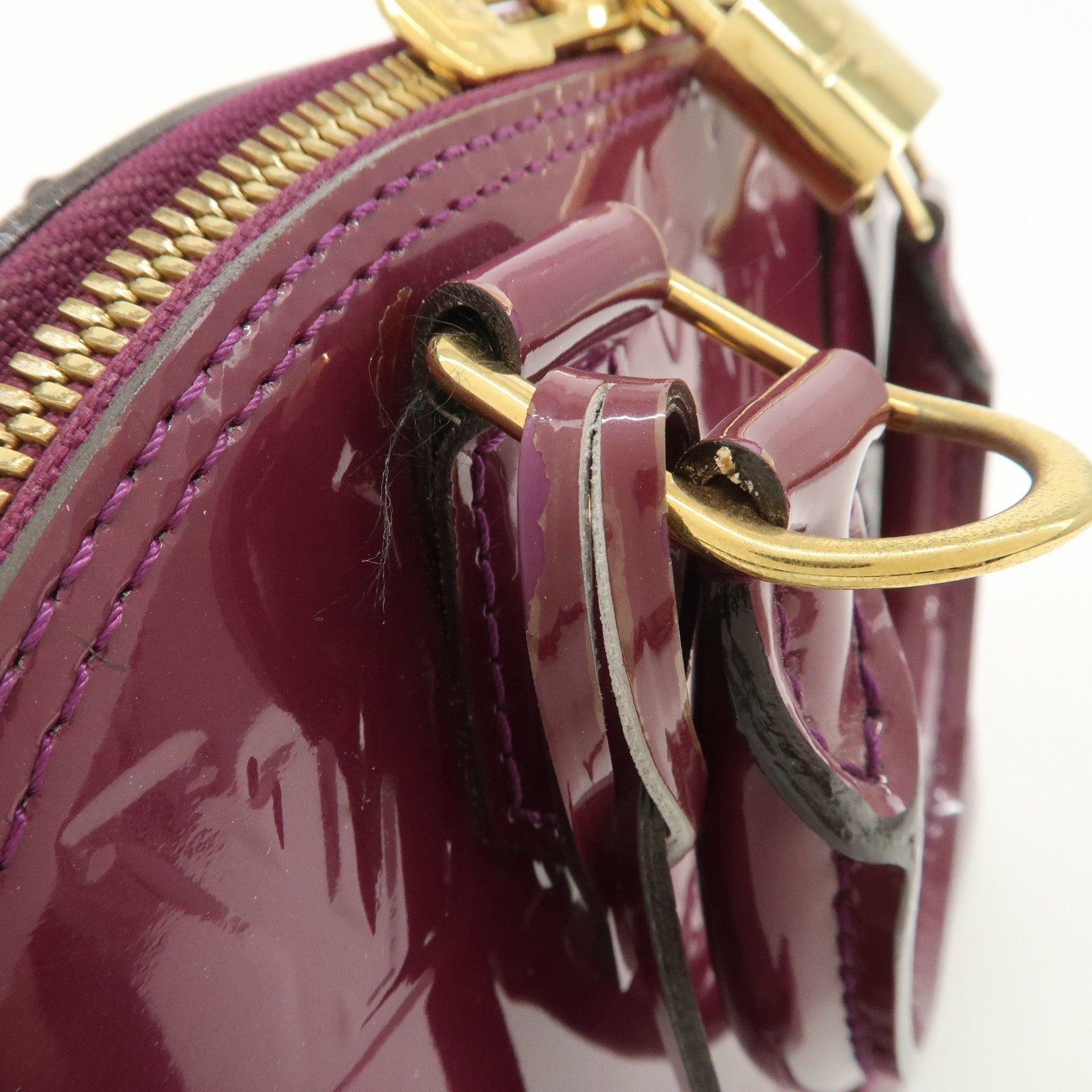 Louis Vuitton Monogram Vernis Alma BB 2Way Bag Magenta M50565