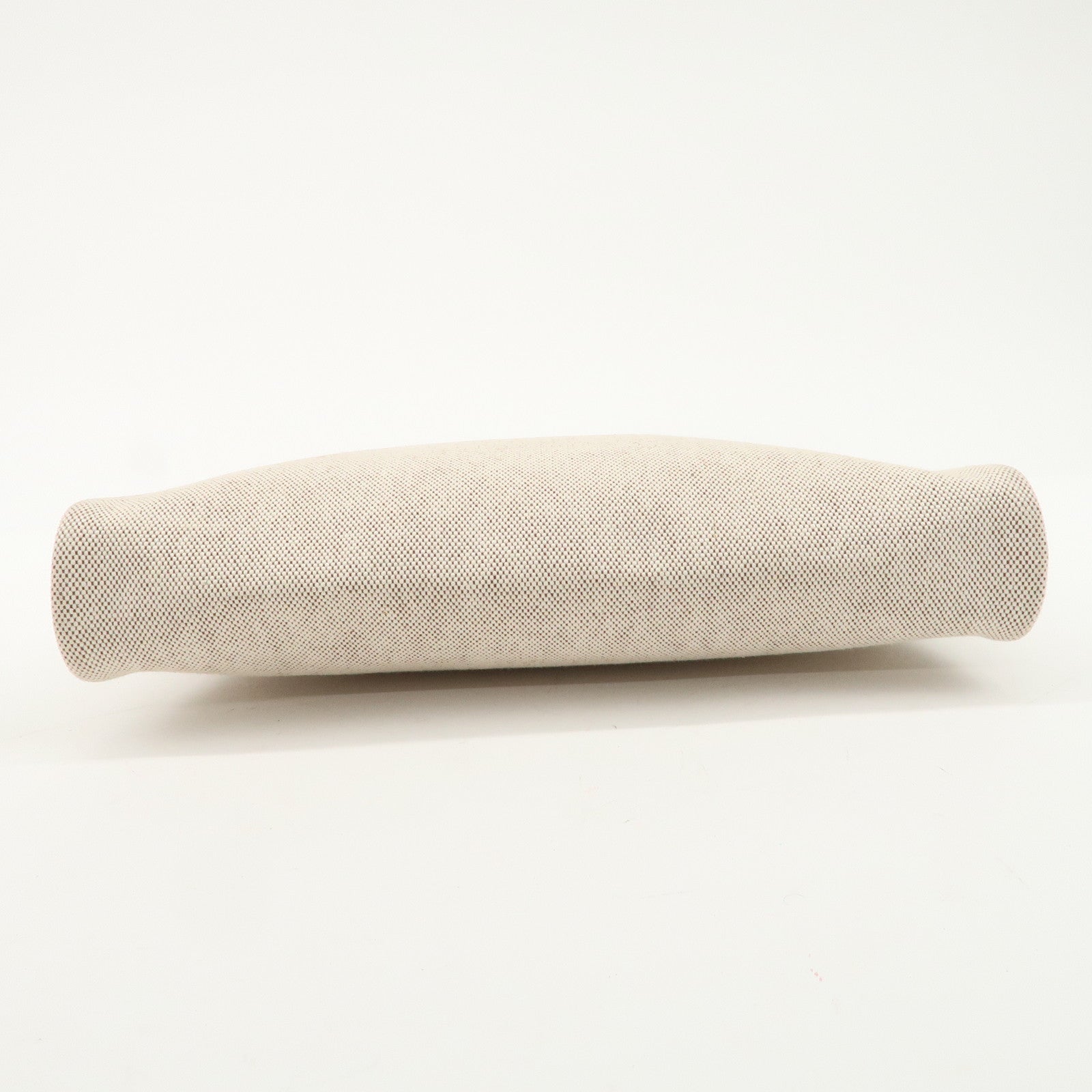 HERMES Leather Toile Ash Sac Eve MM J Engraved Hand Bag Natural