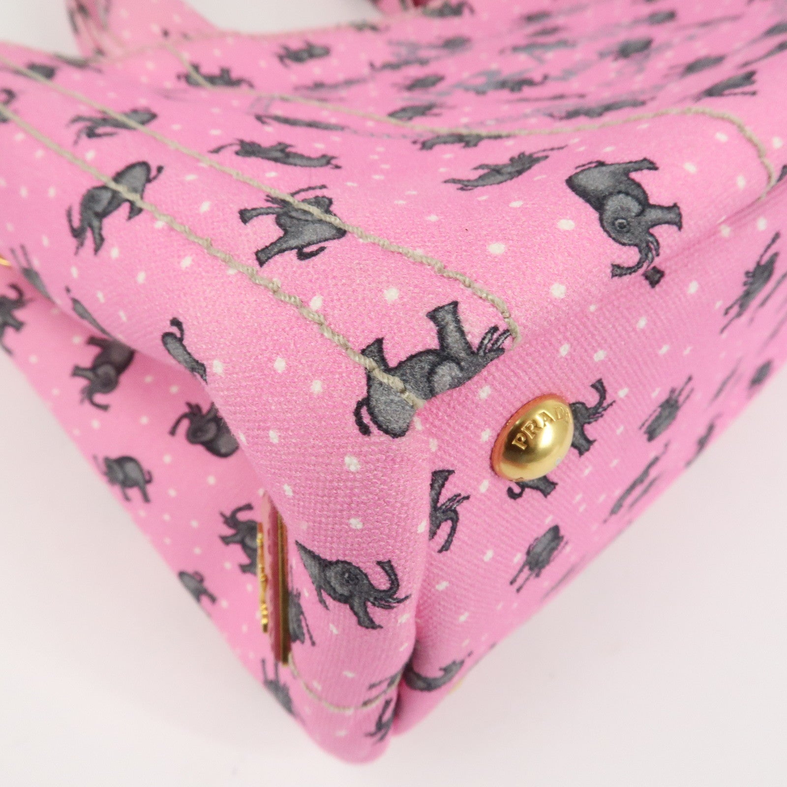 PRADA Canapa Mini Canvas Elephant 2Way Bag Shoulder Bag 1BG439