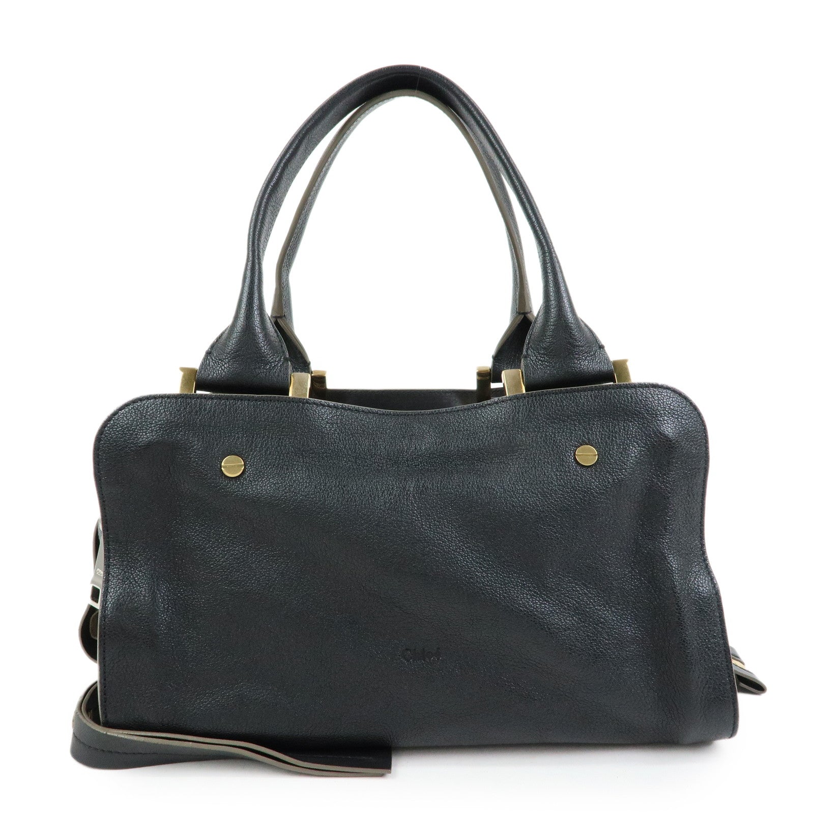 Chloe Dalston Leather Boston Bag Hand Bag Black
