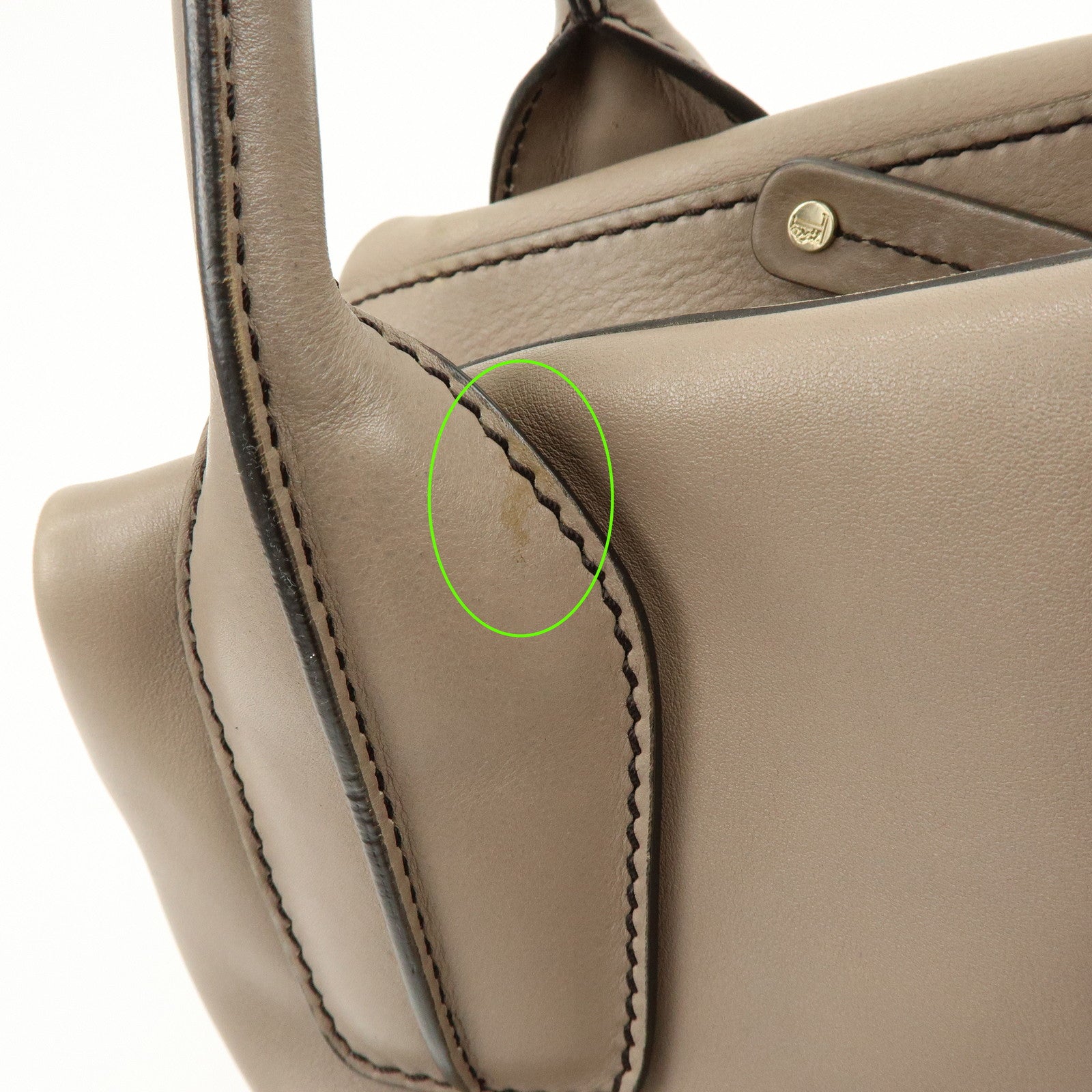 TOD'S  D Styling Leather 2Way Bag Hand Bag Shoulder Bag Gray