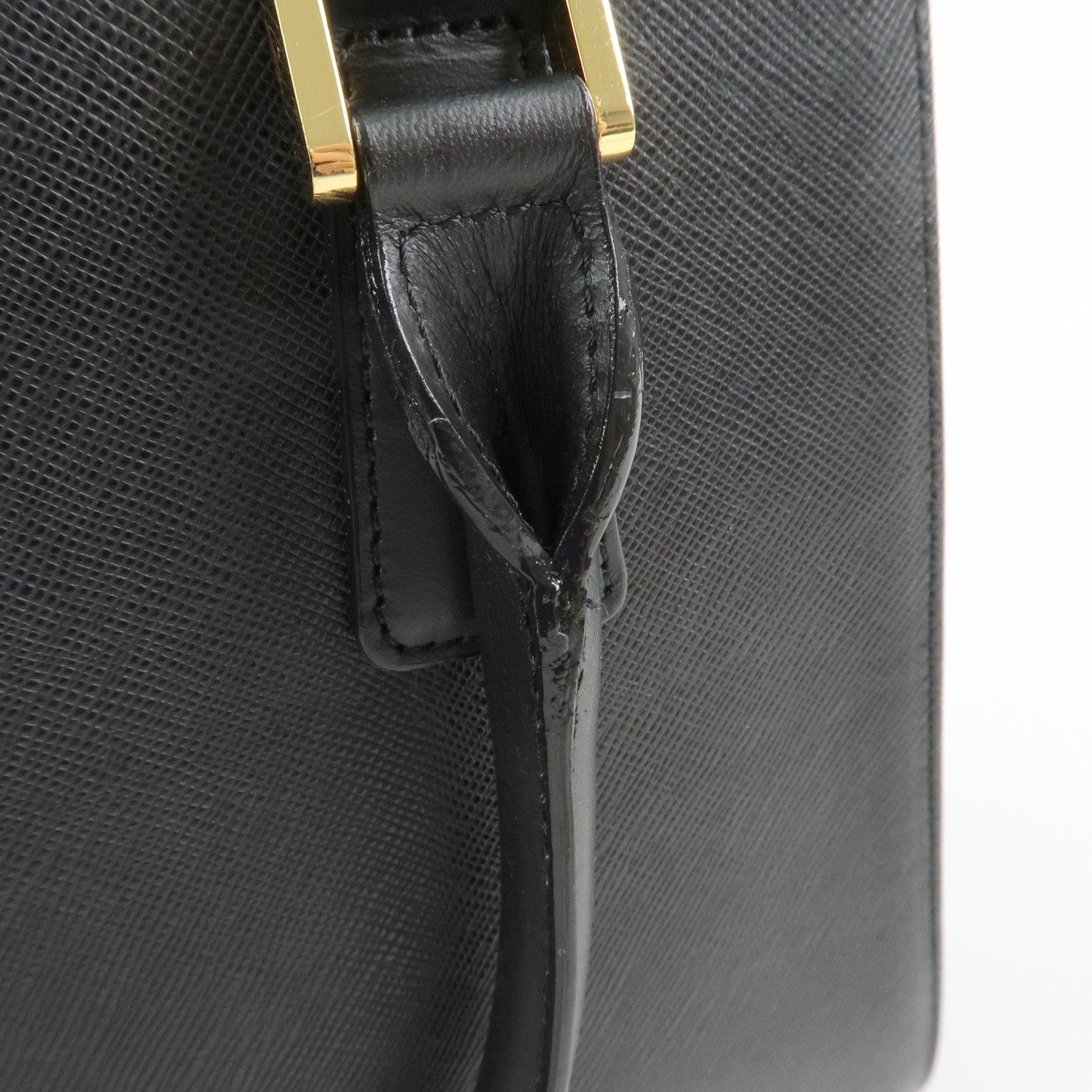 BURBERRY Logo Leather Hand Bag Black