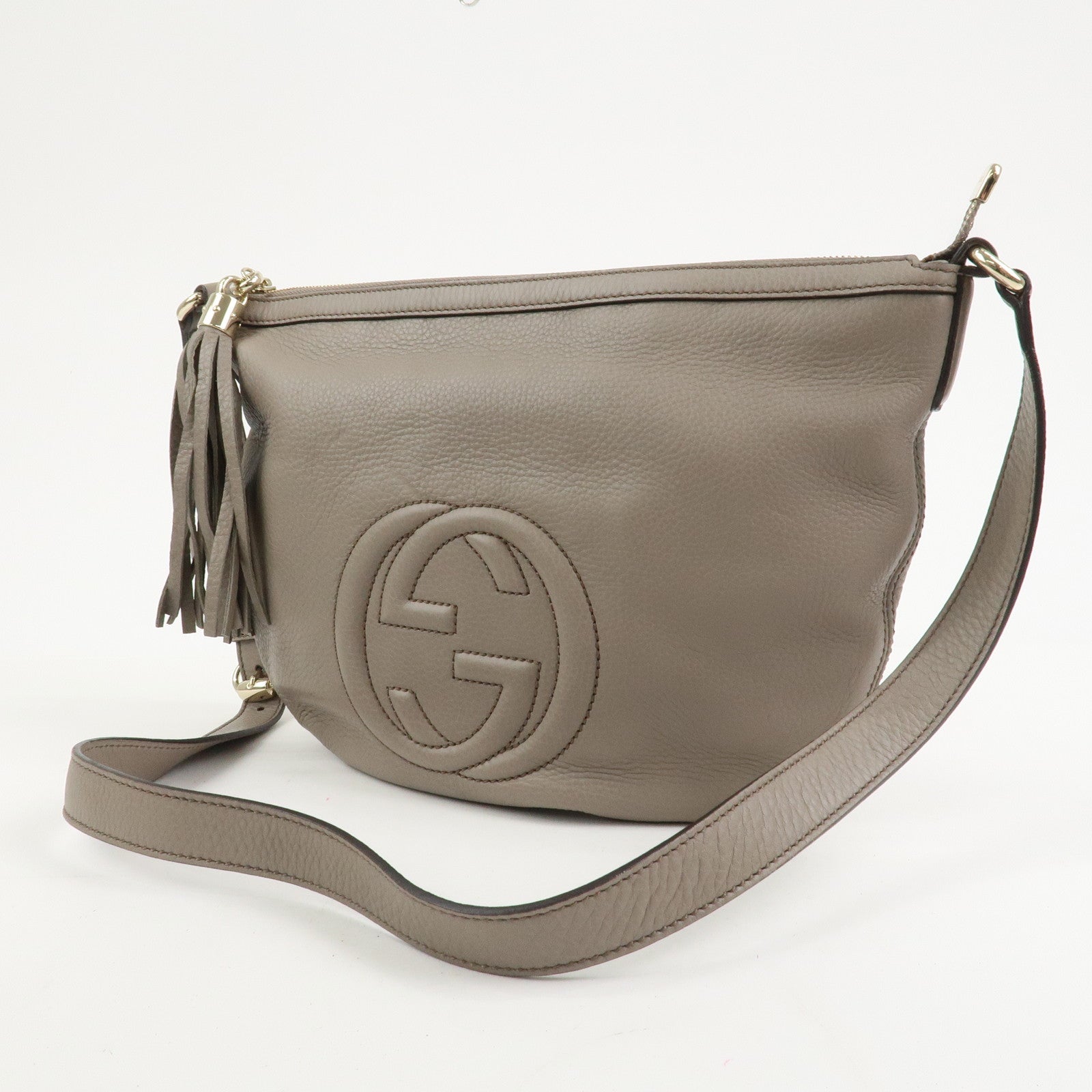 GUCCI SOHO Interlocking G Leather Shoulder Crossbody Bag 308361