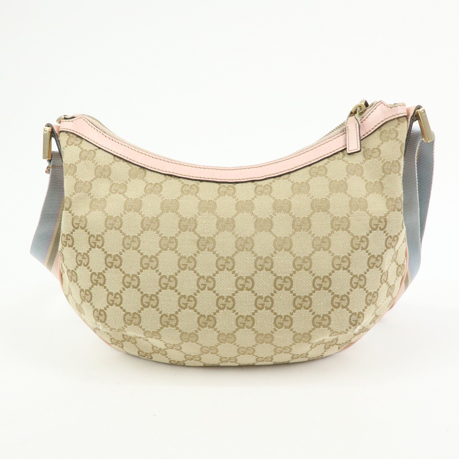 GUCCI Sherry GG Canvas Leather Shoulder Crossbody Bag Beige 181092 Auth Used F/S