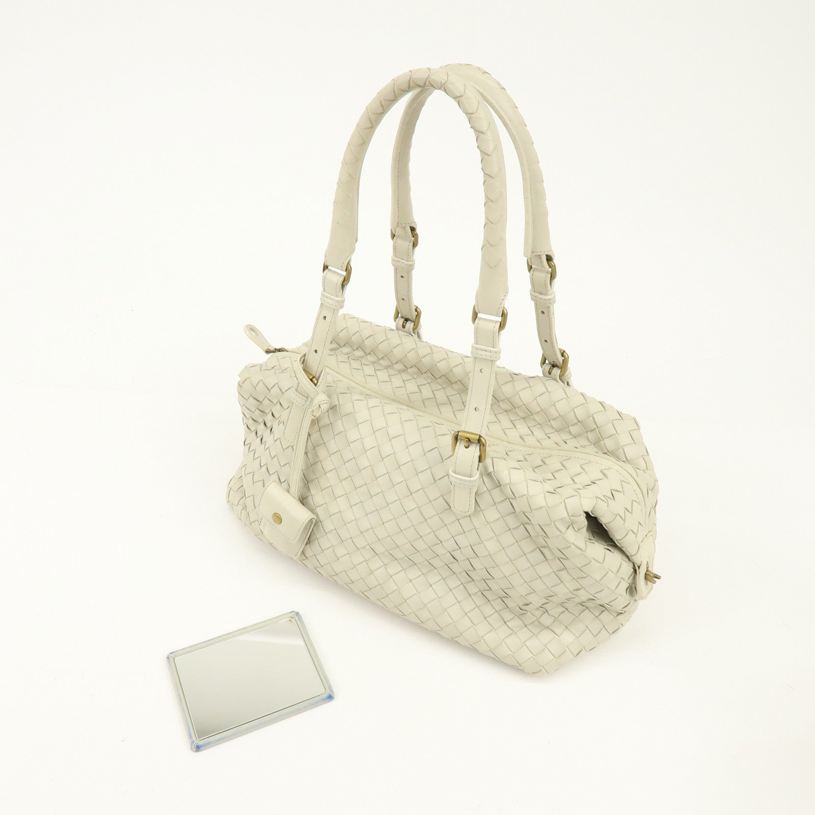 BOTTEGA VENETA Montaigne Intrecciato Leather Boston Bag 173398