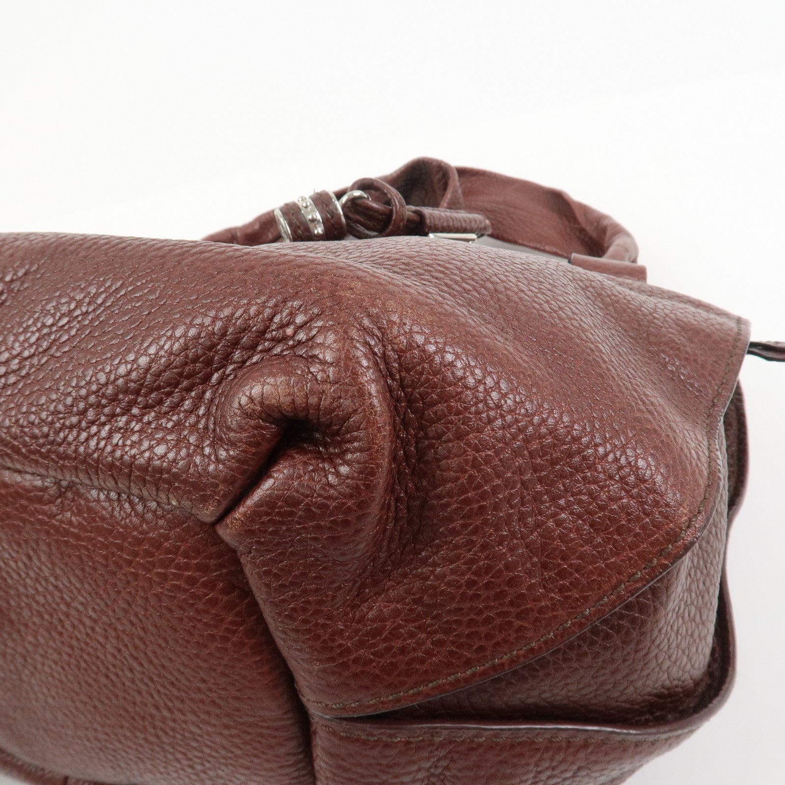 CELINE Bittersweet Leather Shoulder Bag Hand Bag Tote Bag Brown