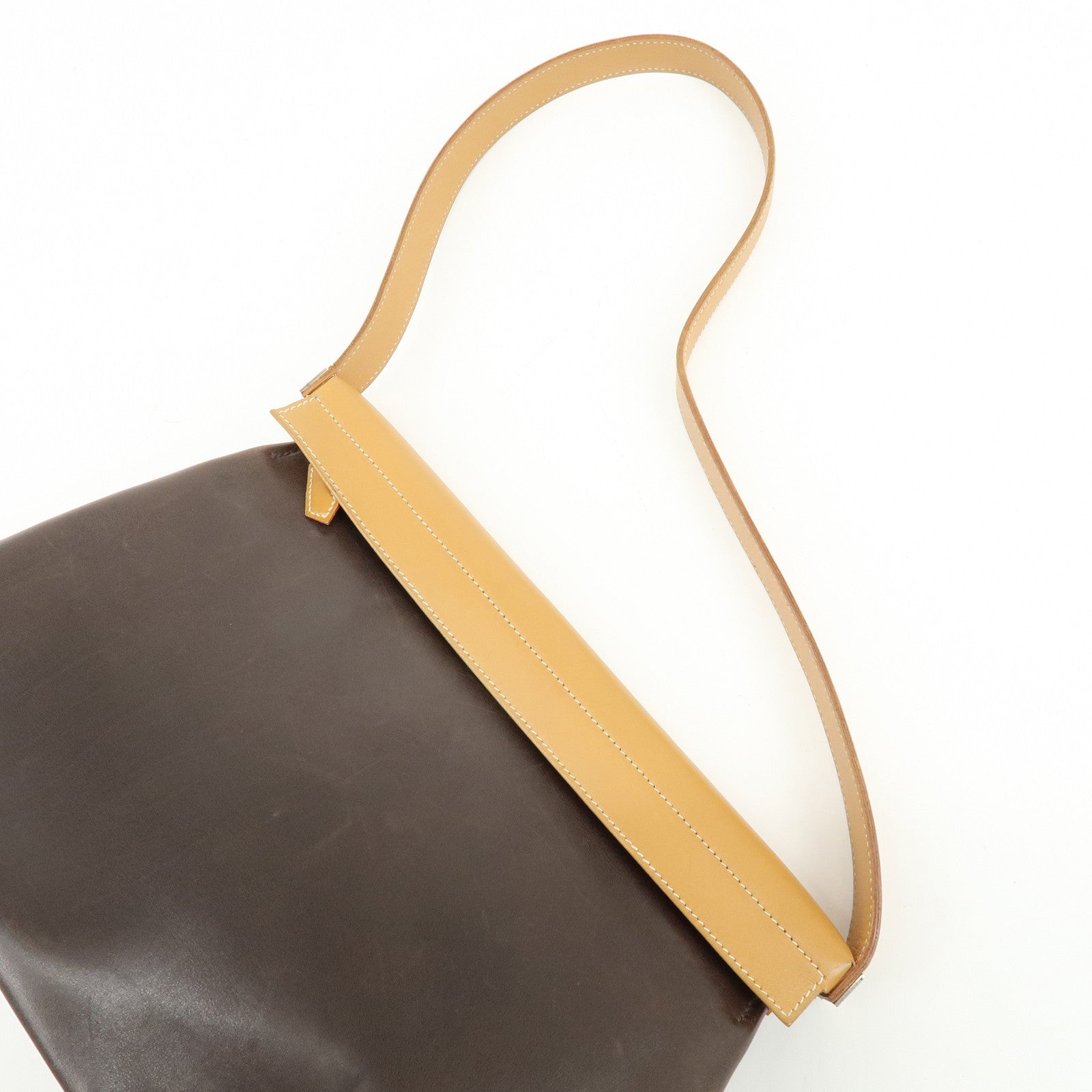 HERMES Yo Bag Crinoline Calf Leather ▢G Stamped Shoulder Bag Brown