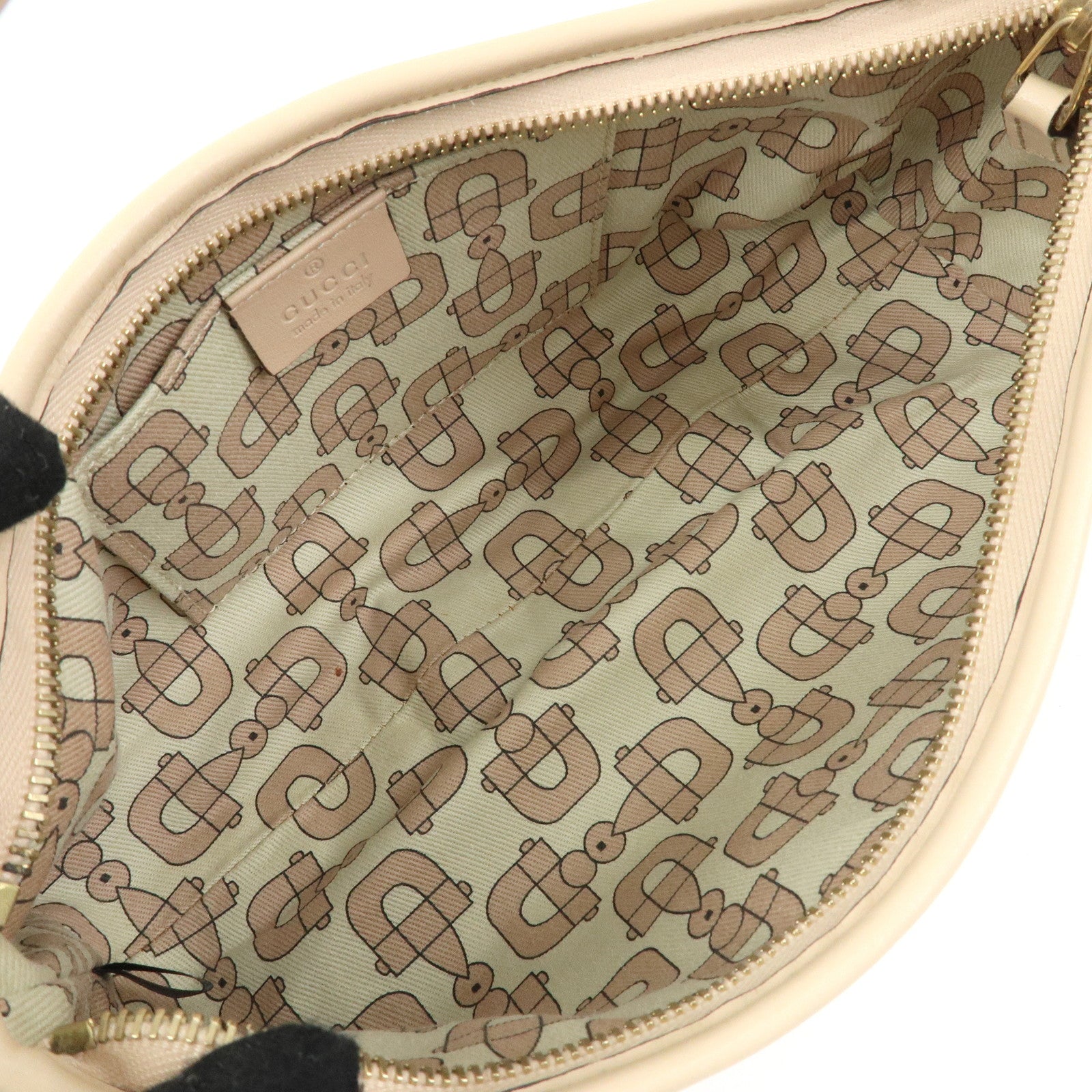 GUCCI Abbey Guccissima Leather Hand Bag Shoulder Bag Beige 130939
