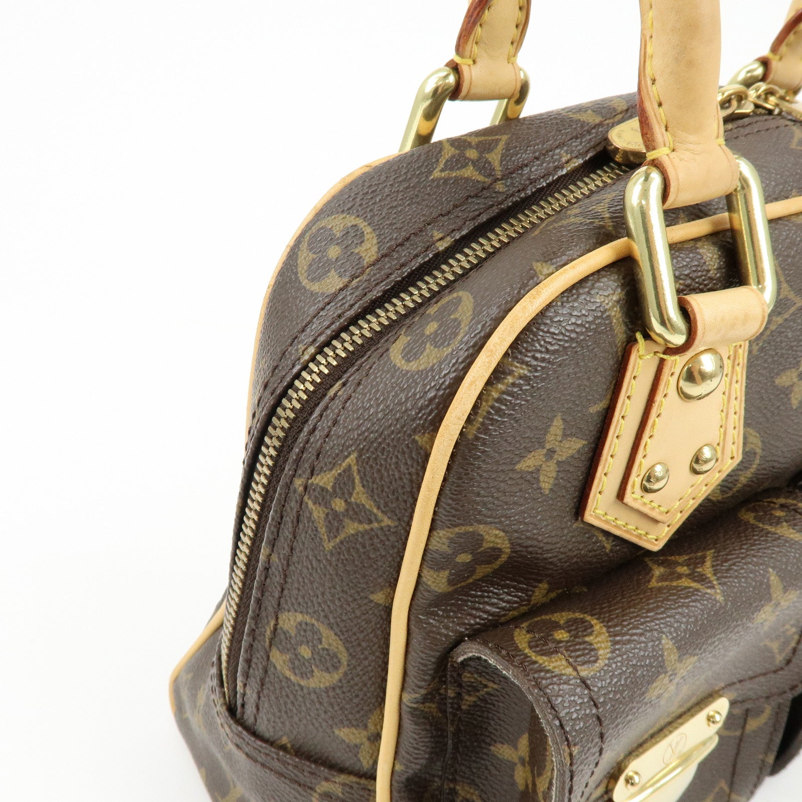 Louis Vuitton Monogram Manhattan PM Hand Bag Brown M40026