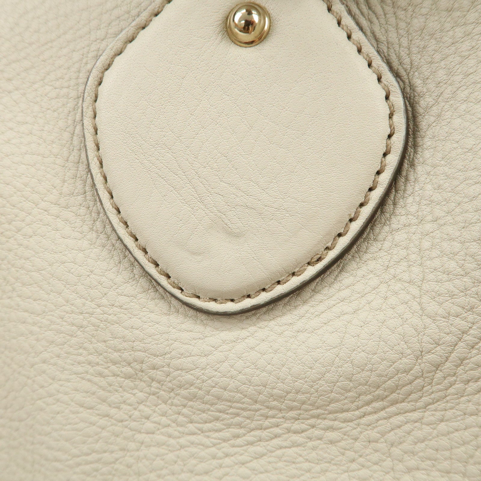 GUCCI Bamboo Leather 2Way Bag Hand Bag Shoulder Bag Ivory 282317