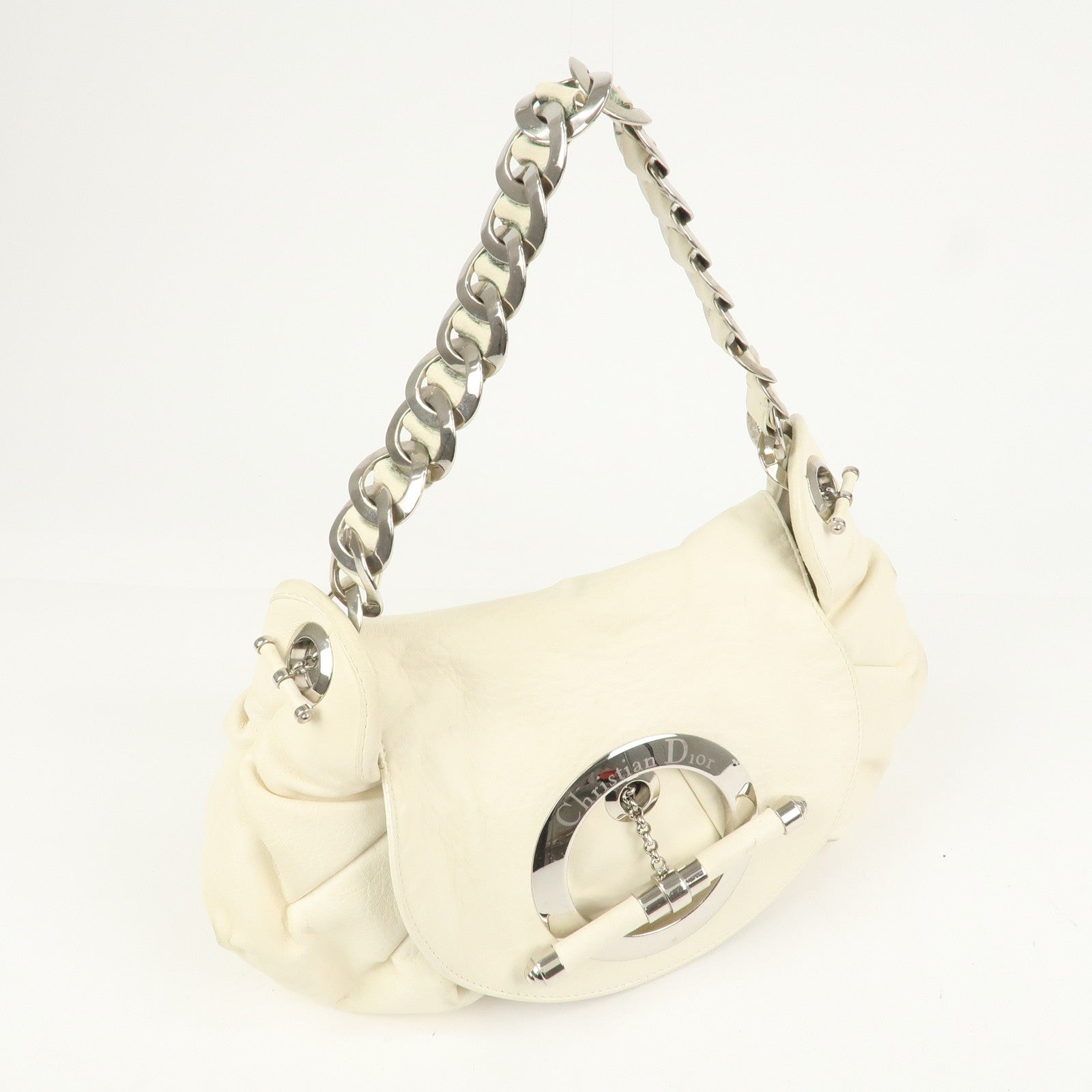 Christian Dior Jazz Club Logo Leather Hand Bag Chain Shoulder Bag