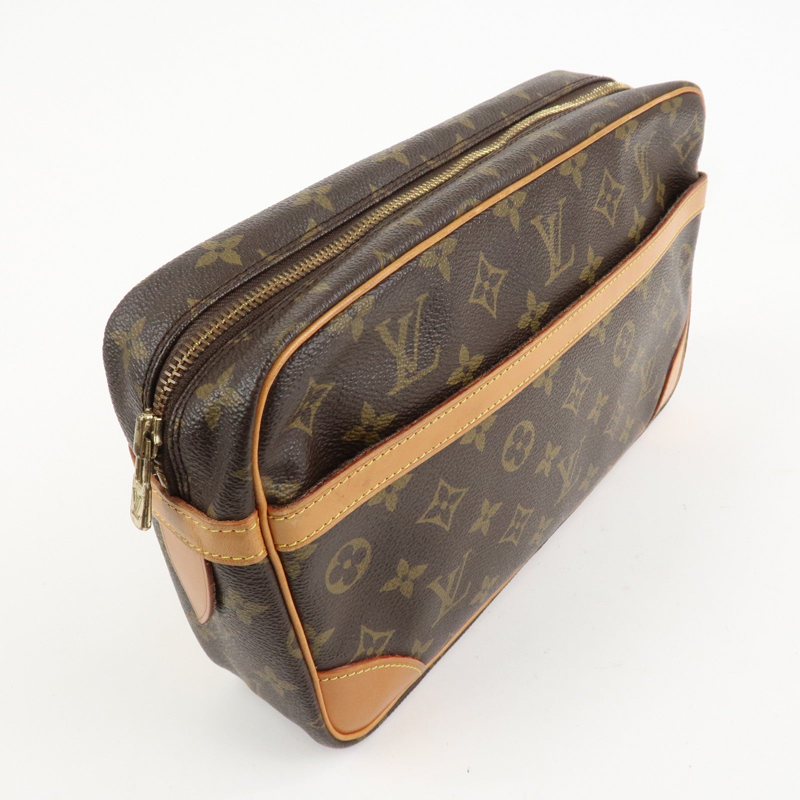 Louis Vuitton Monogram Compiegne 28 Pouch Clutch Bag Brown M51845 Used