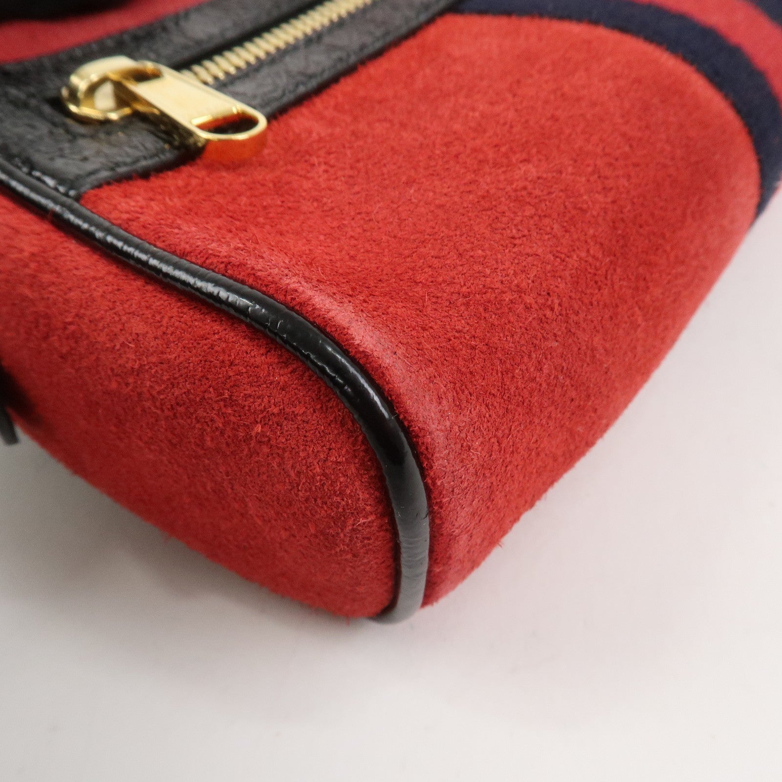 GUCCI Sherry GG Marmont Suede Waist Pouch Body Bag Red Black 517076