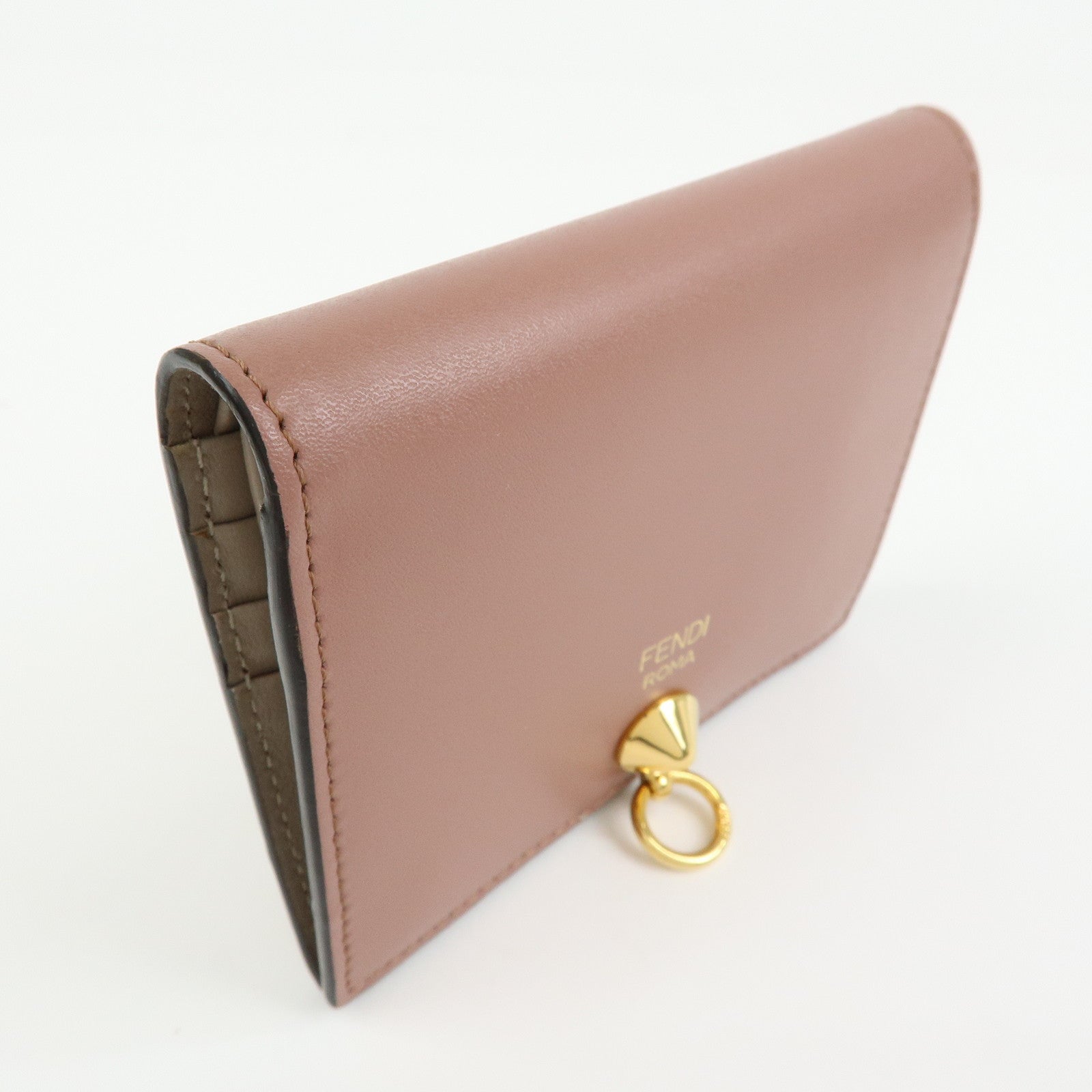 FENDI By The Way Leather Bi-fold Compact Wallet Light Pink 8M0387