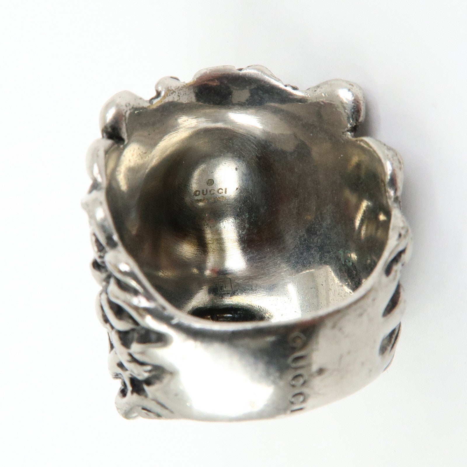 GUCCI Lion Head Metal Ring Silver #19 US9 EU58 HK19
