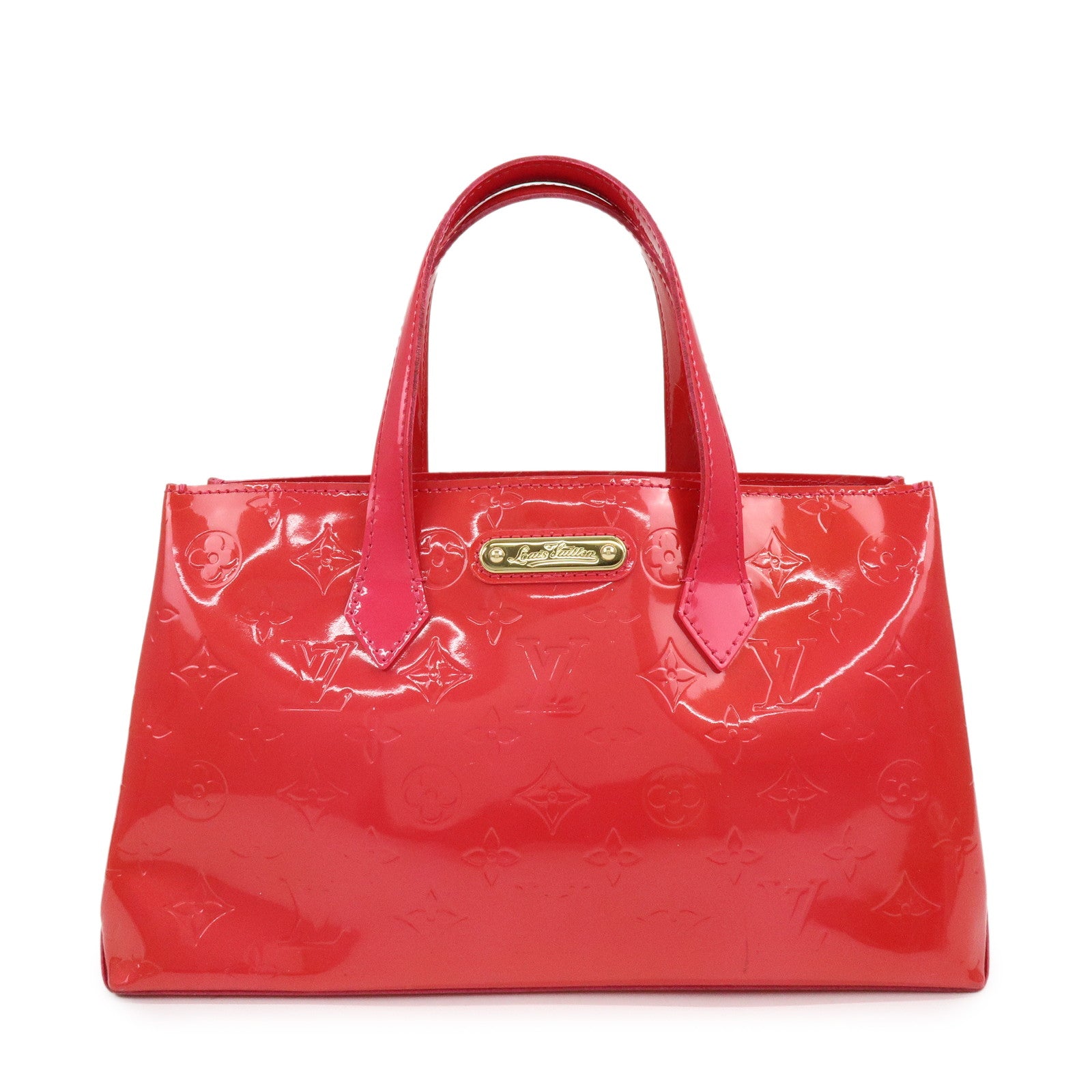 Louis Vuitton Monogram Vernis Wilshire PM Hand Bag Rose Pop M93643