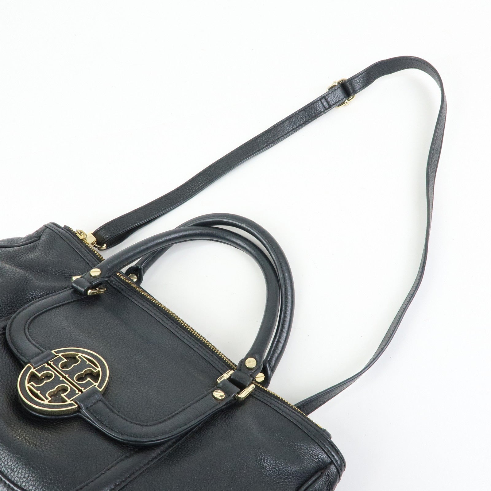 TORY BURCH Amanda Leather 2Way Bag Hand Bag Shoulder Bag Black