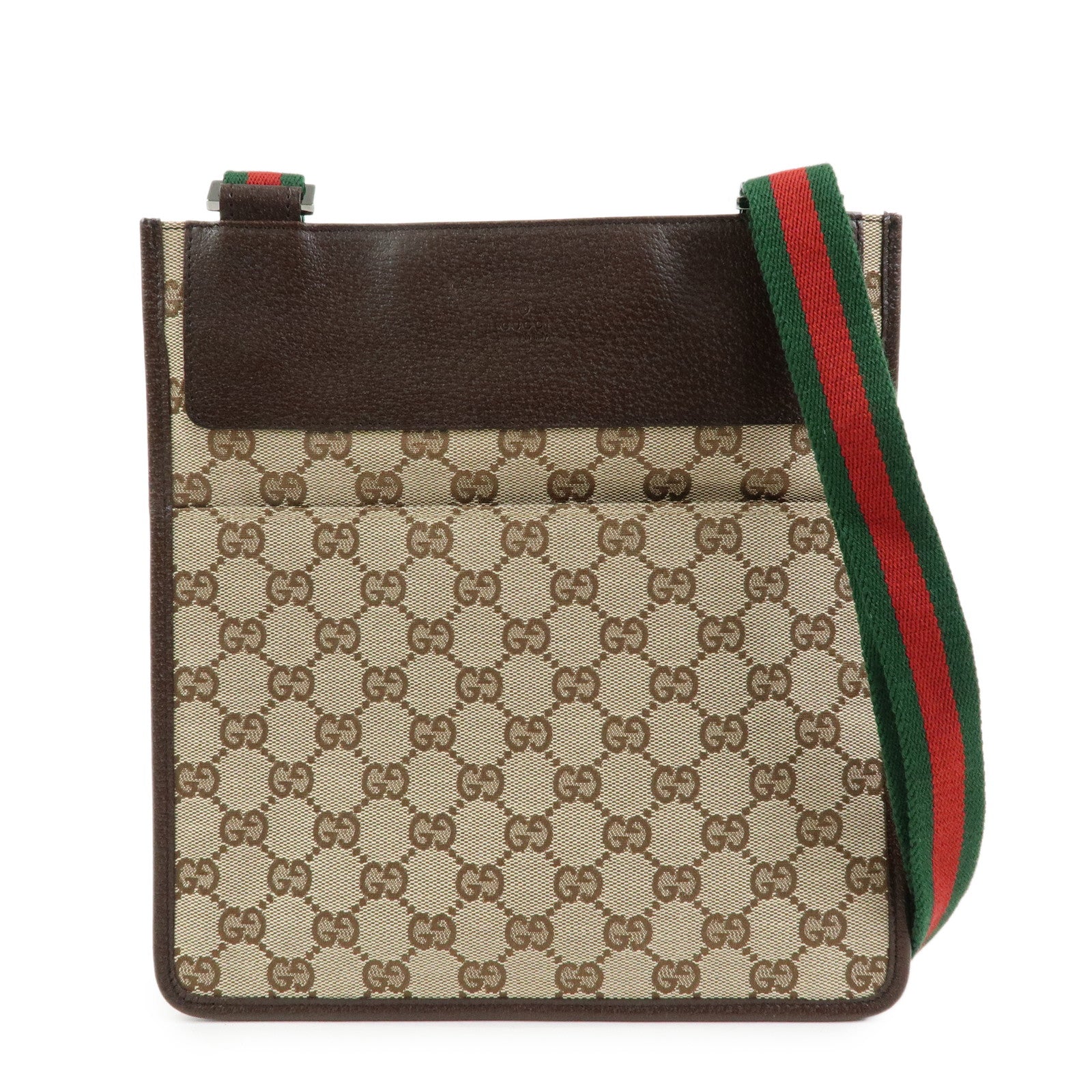 GUCCI Sherry GG Canvas Leather Shoulder Crossbody Bag Beige 27639