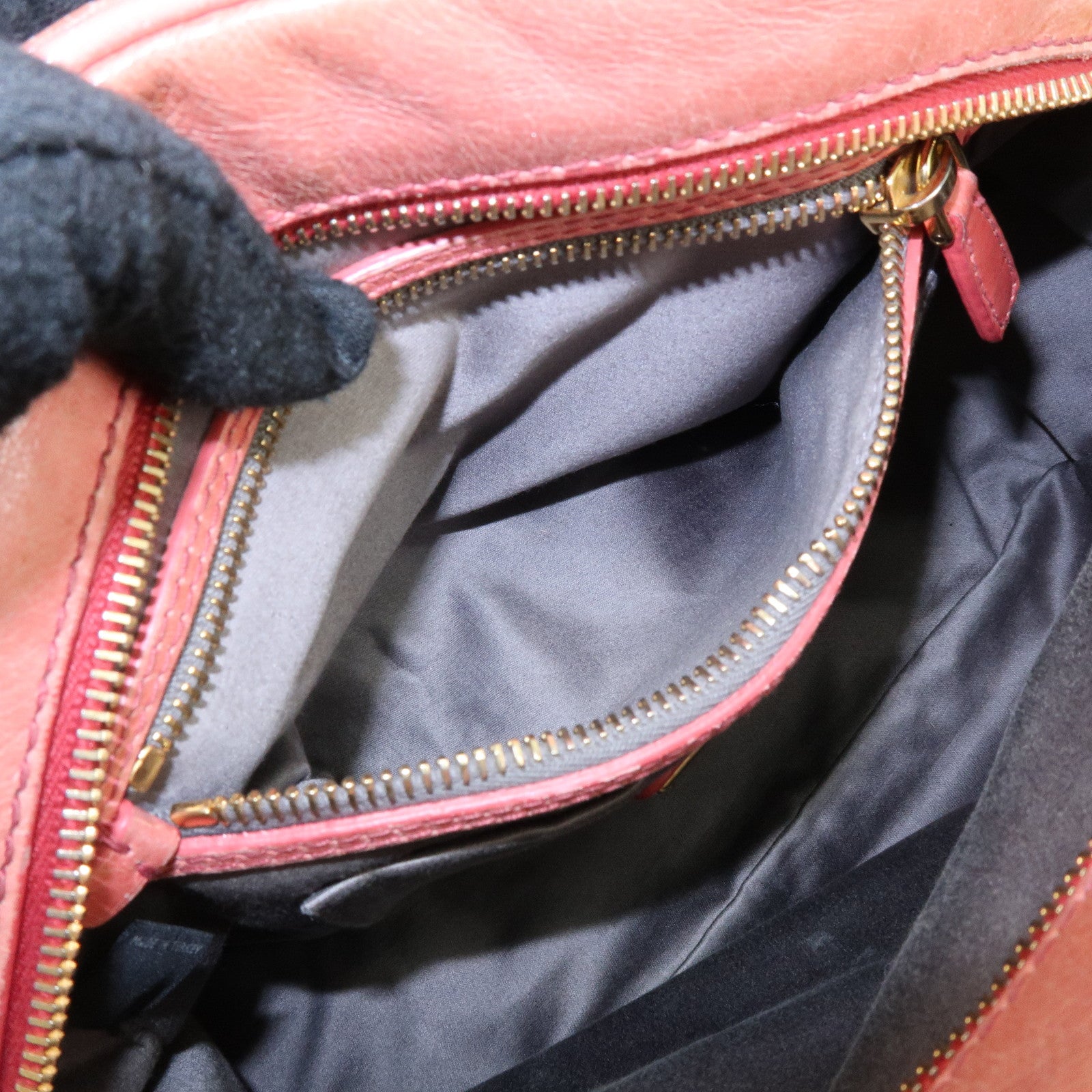 MIU MIU Leather 2Way Bag Hand Bag Shoulder Bag Pink