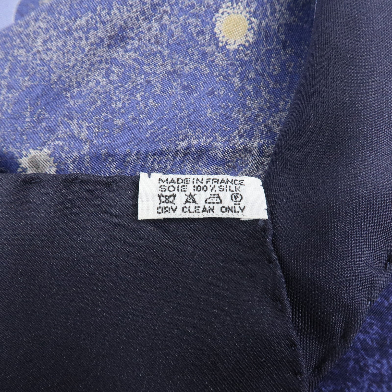 HERMES Carre 90 Silk 100% LA VOIE LACTEE Scarf Navy